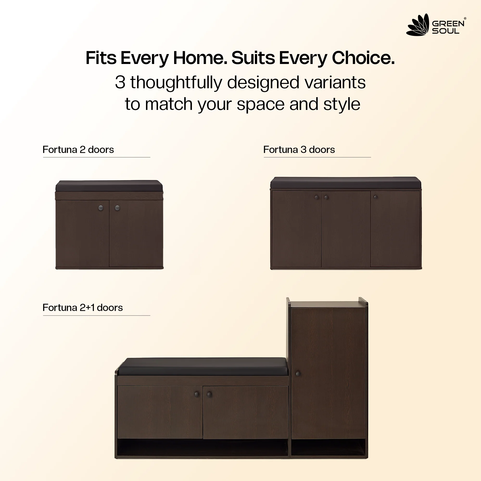 Fortuna 2+1 Door Engineered Wood Shoe Rack - Image 6