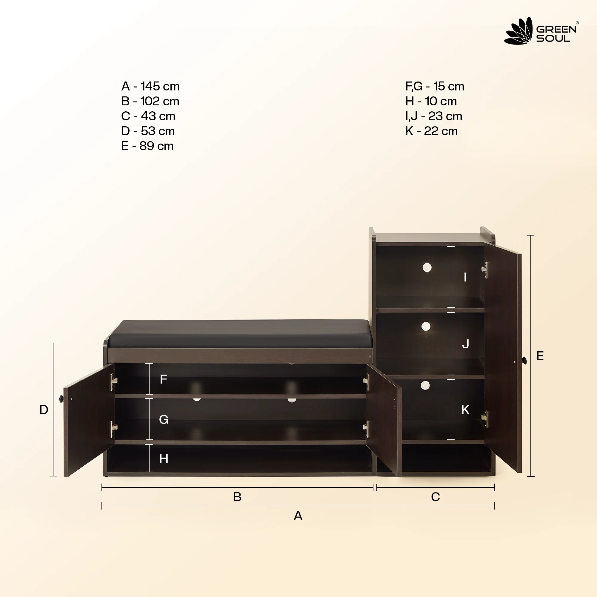 Fortuna 2+1 Door Engineered Wood Shoe Rack - Image 9