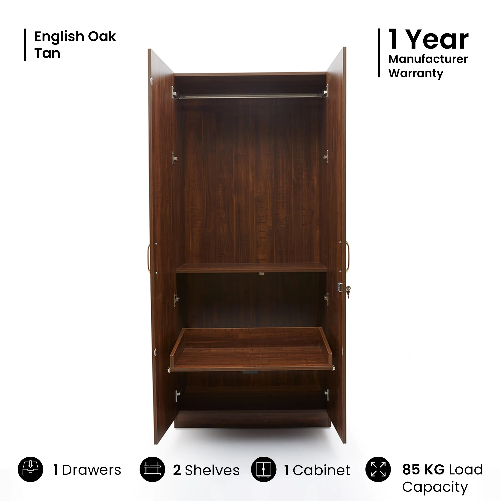 Green Soul Arthur 2-Door Wardrobe - Image 23