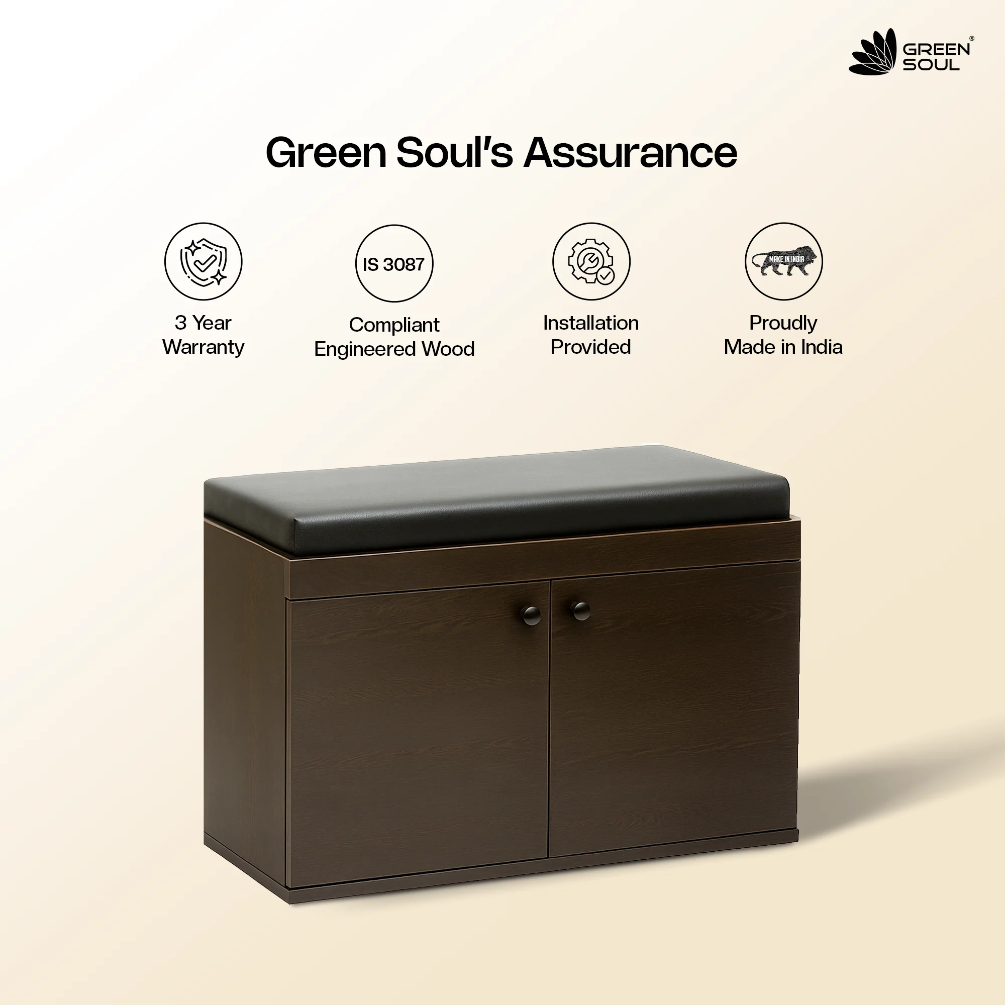 Fortuna 2 Door Shoe Rack with Seating 6 Shelves, 2 Doors Stores up to 12 Pair of Shoes - Image 19