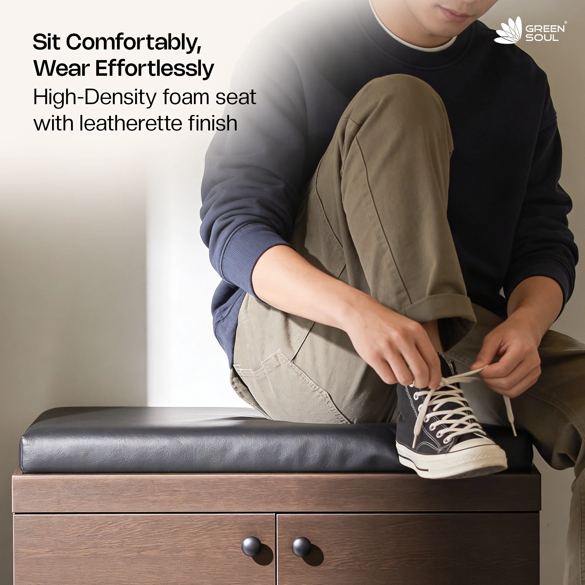 Fortuna 2 Door Shoe Rack with Seating 6 Shelves, 2 Doors Stores up to 12 Pair of Shoes - Image 28