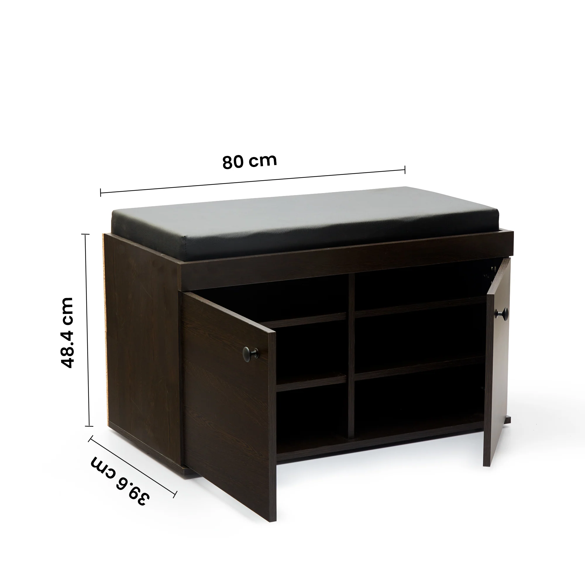 Fortuna 2 Door Shoe Rack with Seating 6 Shelves, 2 Doors Stores up to 12 Pair of Shoes - Image 7