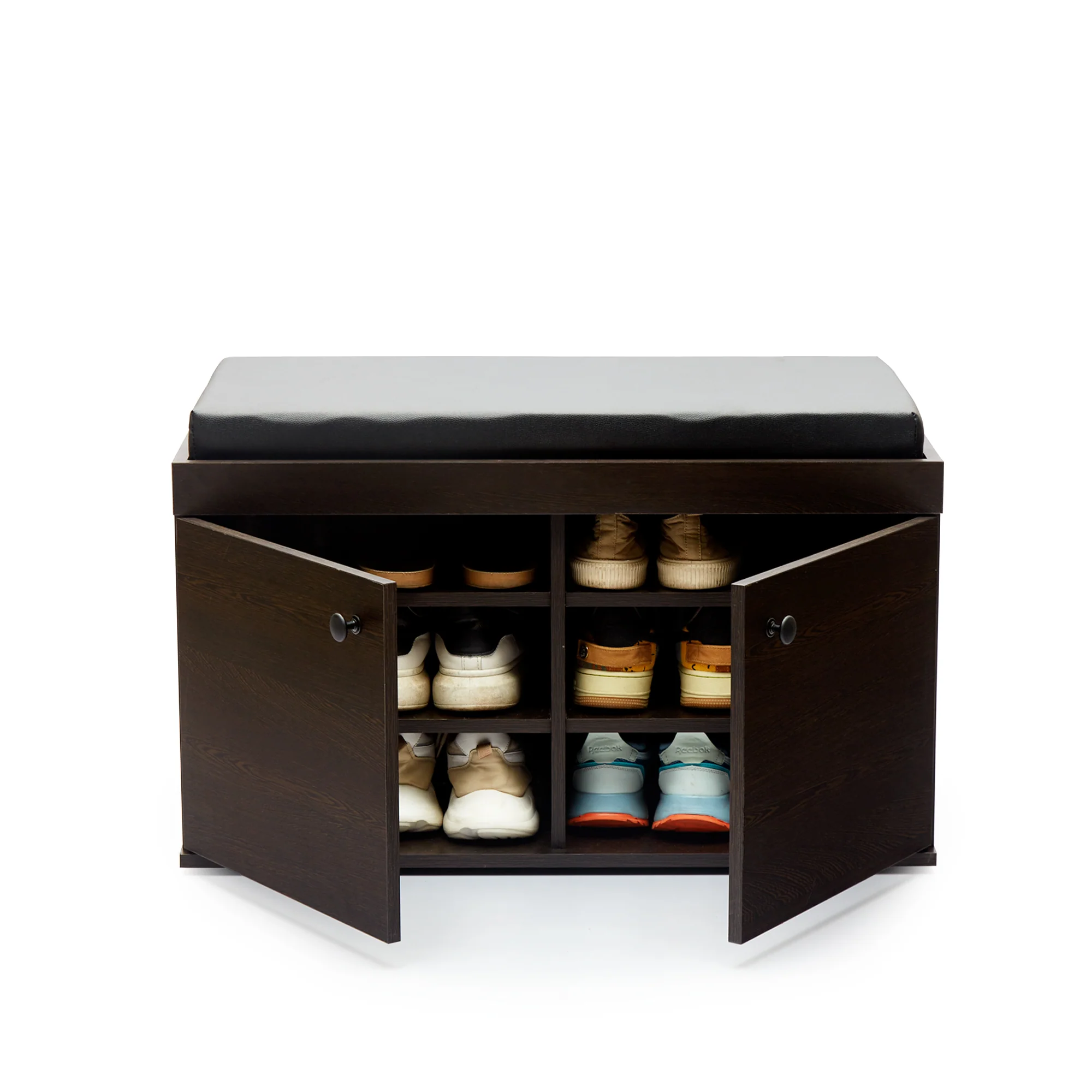 Fortuna 2 Door Shoe Rack with Seating 6 Shelves, 2 Doors Stores up to 12 Pair of Shoes - Image 8