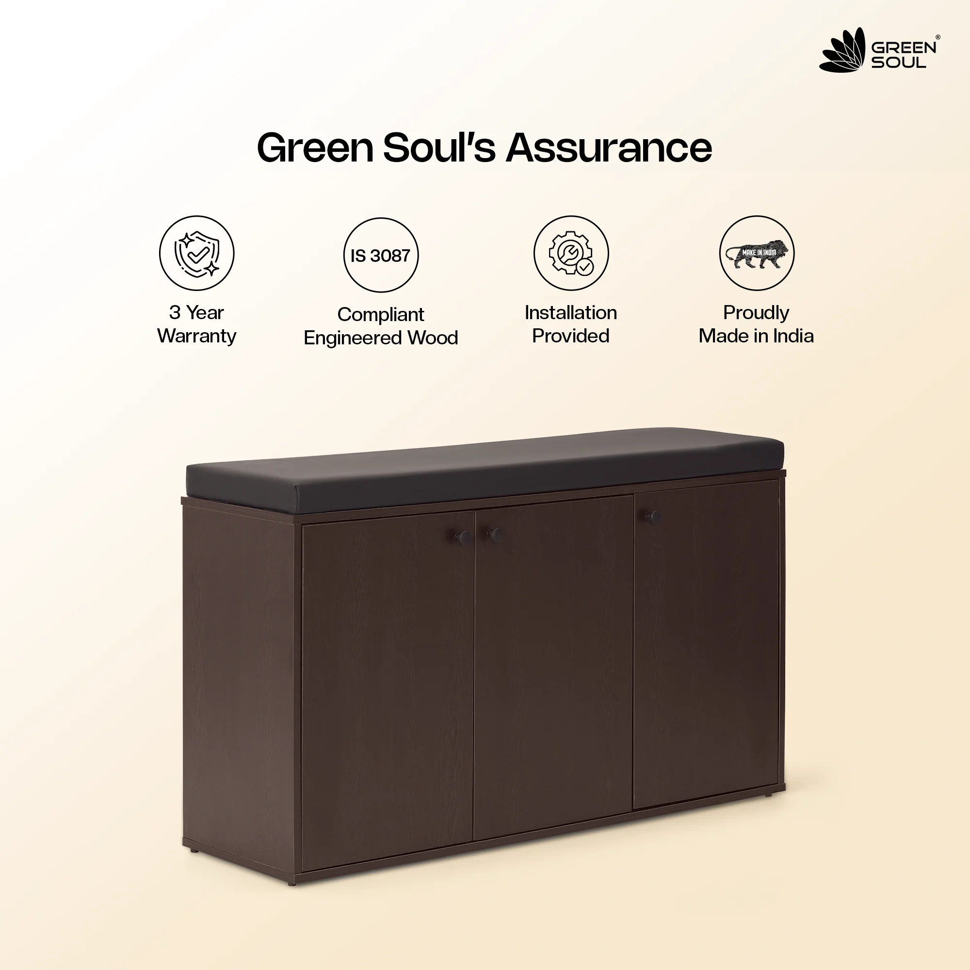 Fortuna 3 Door Engineered Wood Shoe Rack - Image 12