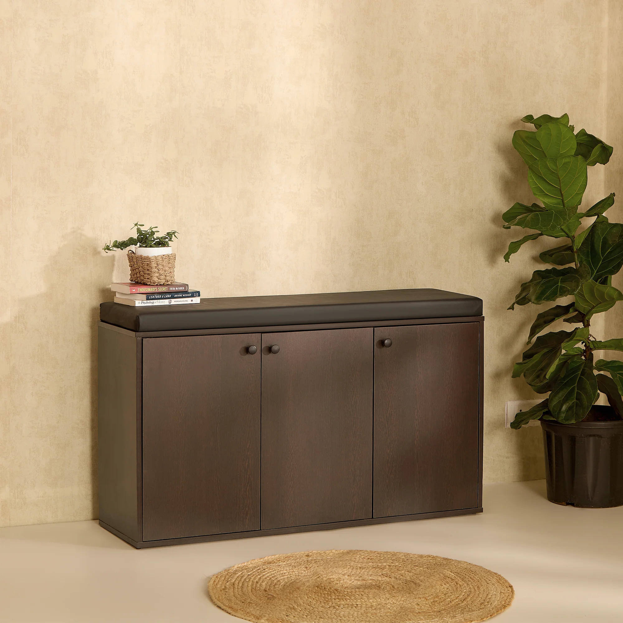 Fortuna 3 Door Engineered Wood Shoe Rack - Image 3