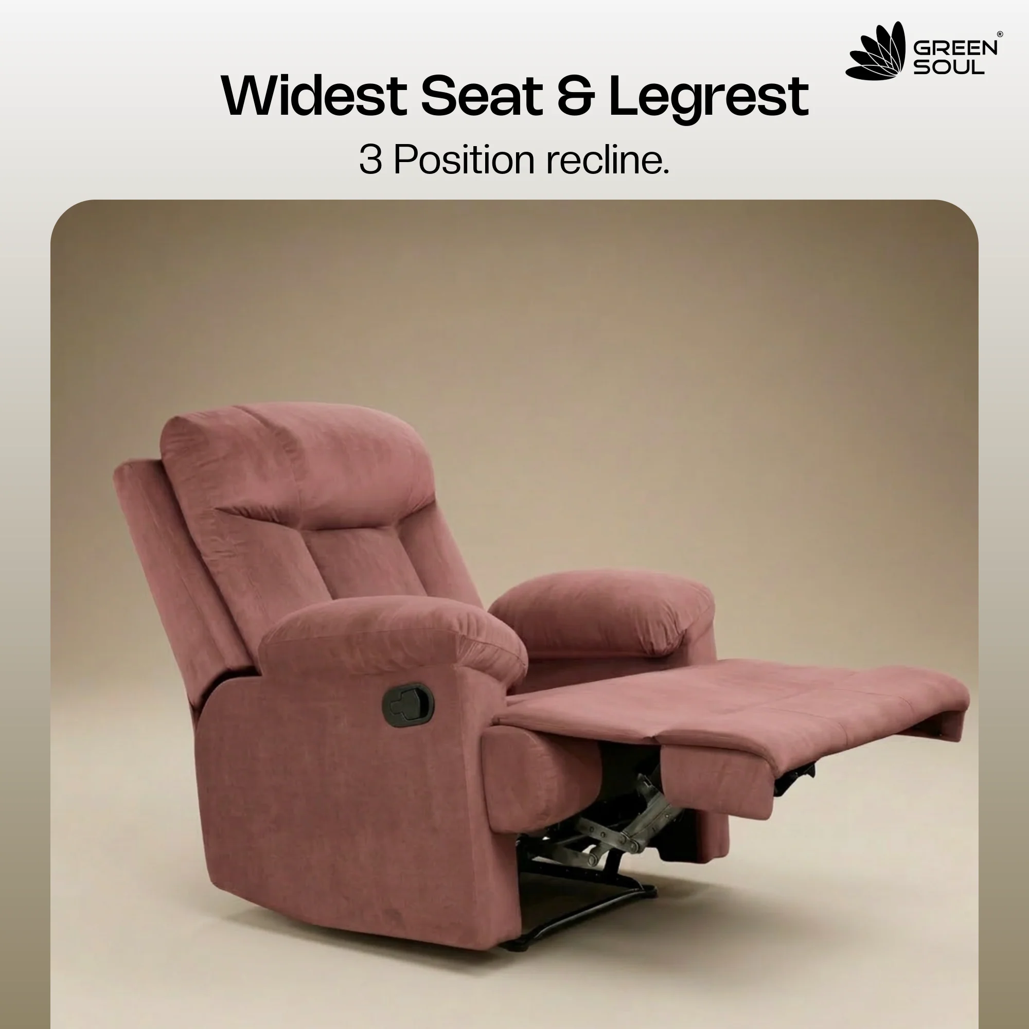 Green Soul  Cloud Single Seater Manual Recliner Sofa - Image 10