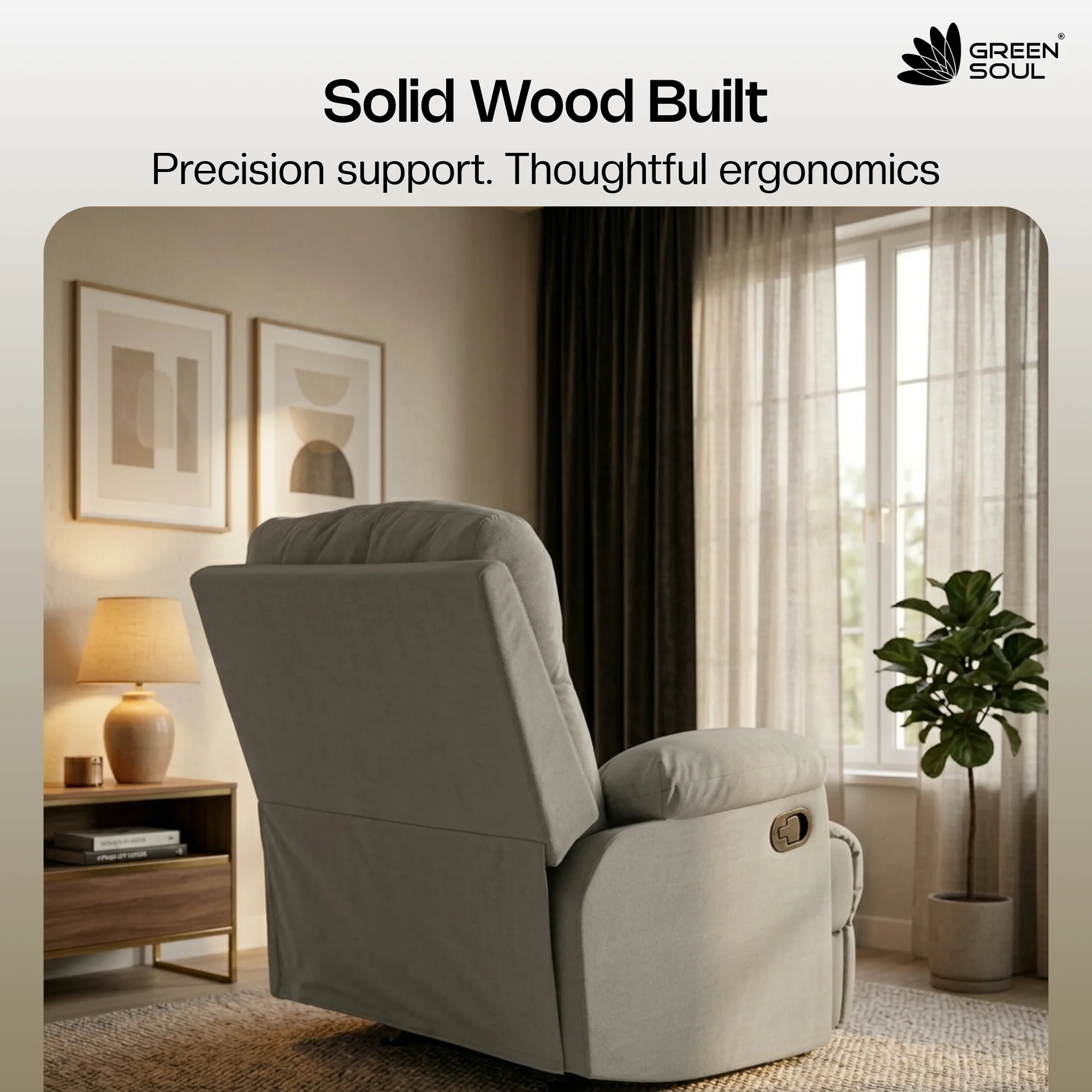 Green Soul  Cloud Single Seater Manual Recliner Sofa - Image 12