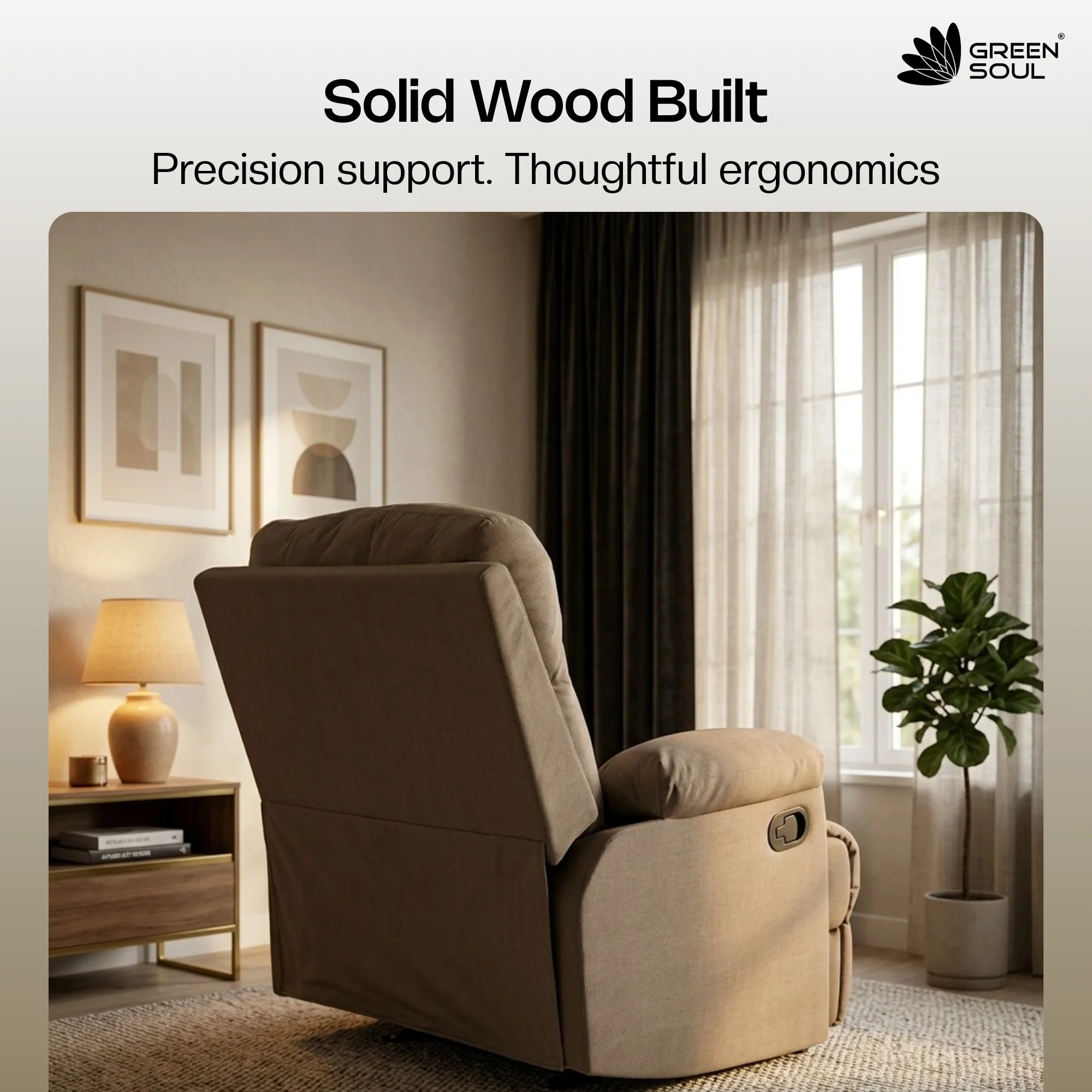 Green Soul  Cloud Single Seater Manual Recliner Sofa - Image 4