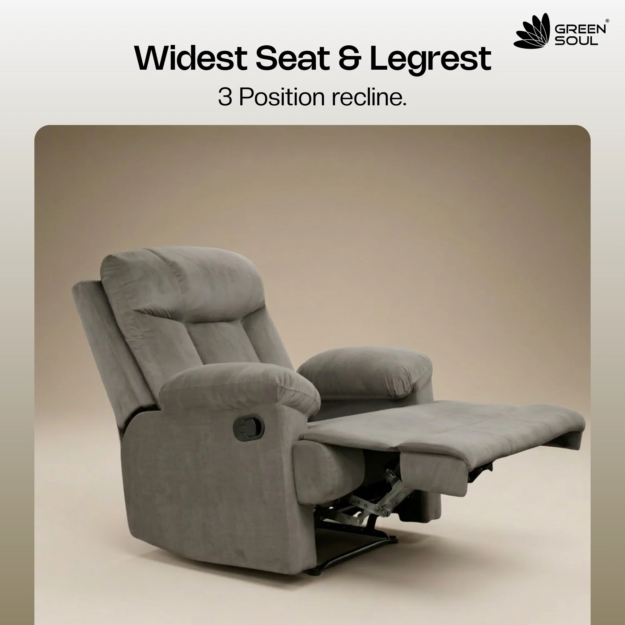 Green Soul  Cloud Single Seater Manual Recliner Sofa - Image 6