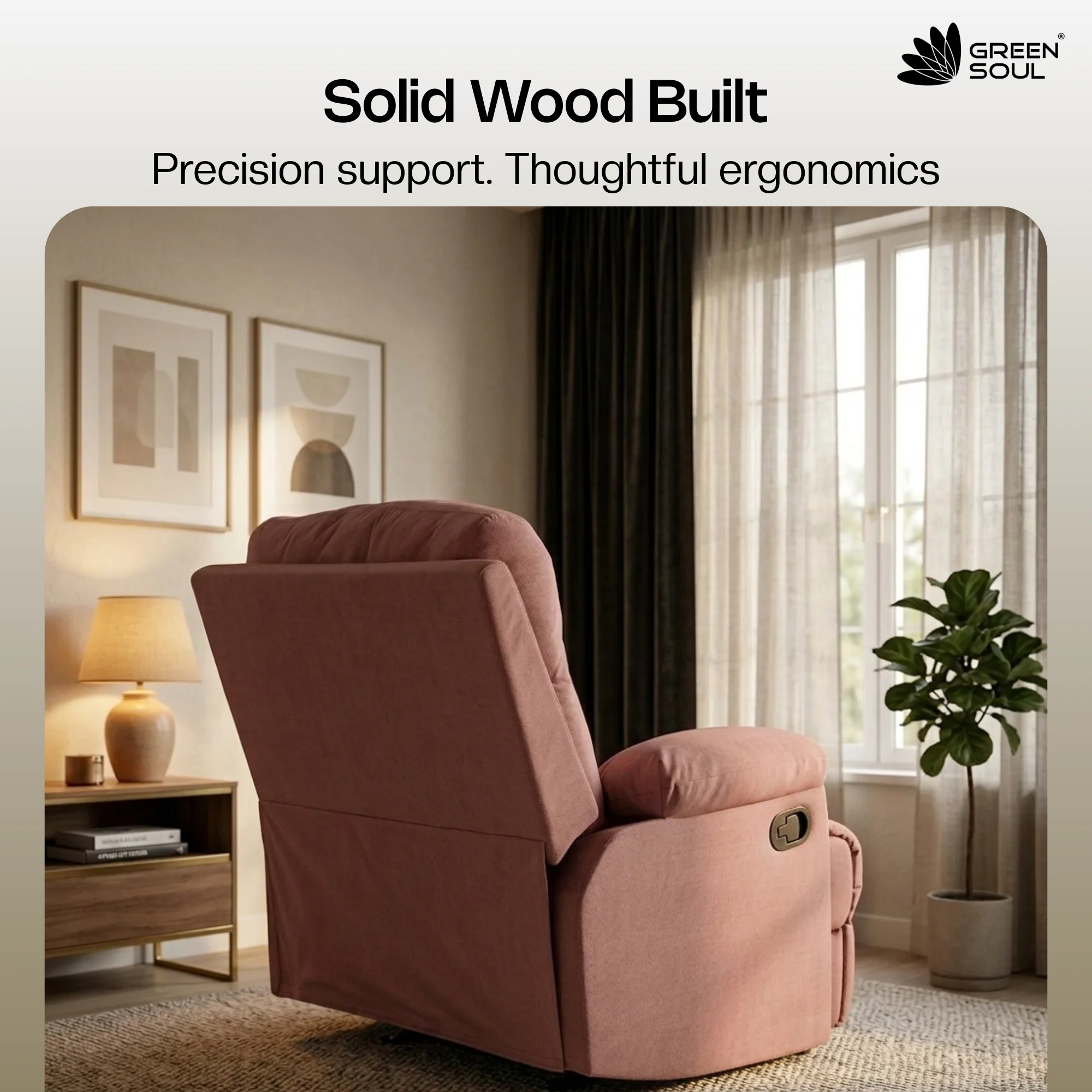 Green Soul  Cloud Single Seater Manual Recliner Sofa - Image 8