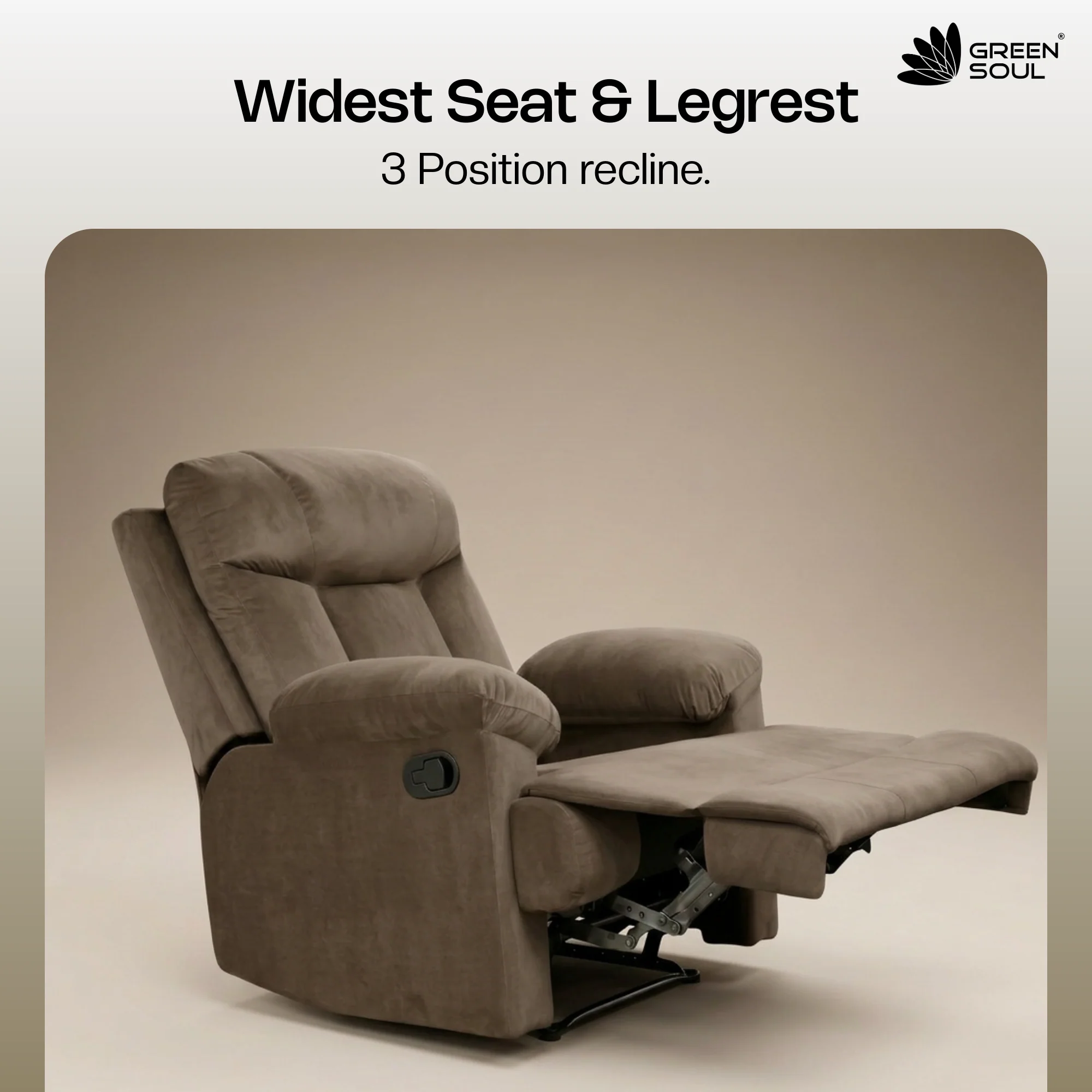 Green Soul  Cloud Single Seater Manual Recliner Sofa - Image 9