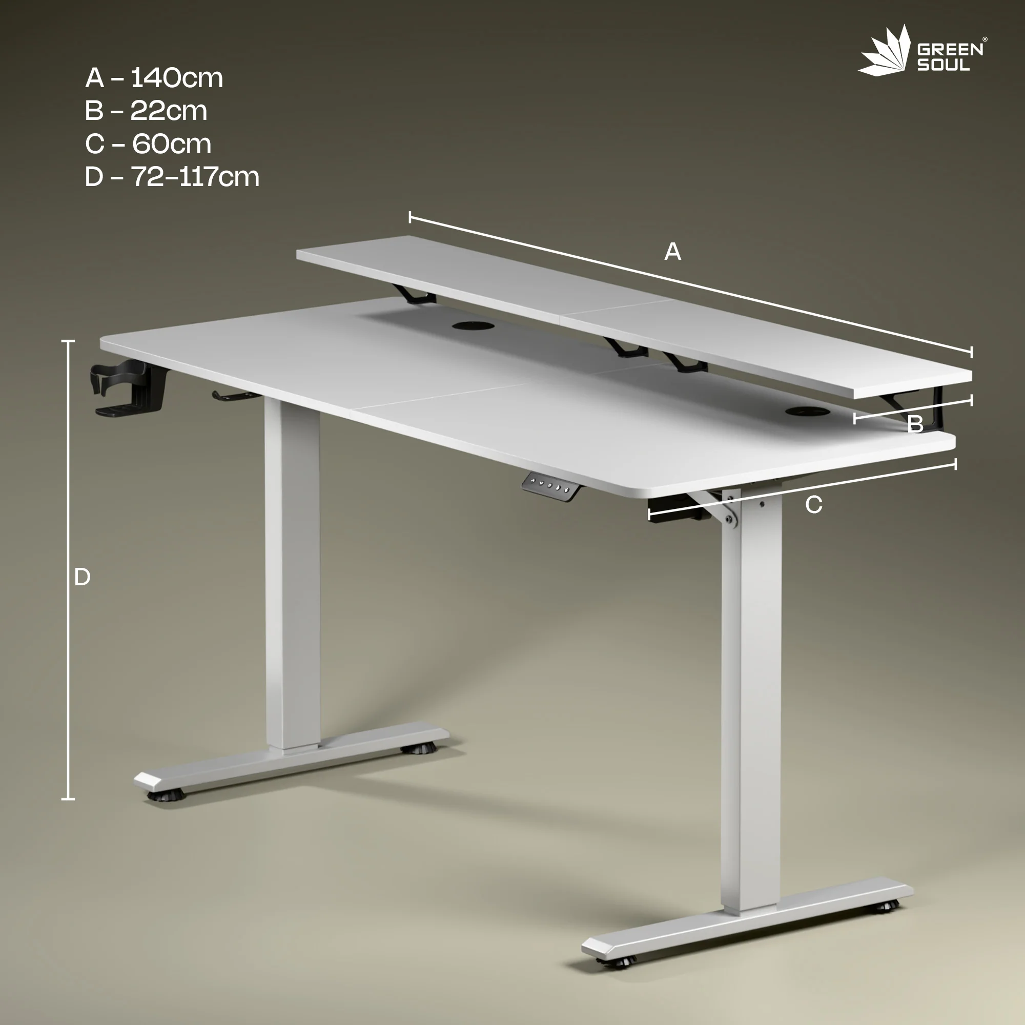Green Soul Elevate Electric Height Adjustable Table - Image 6