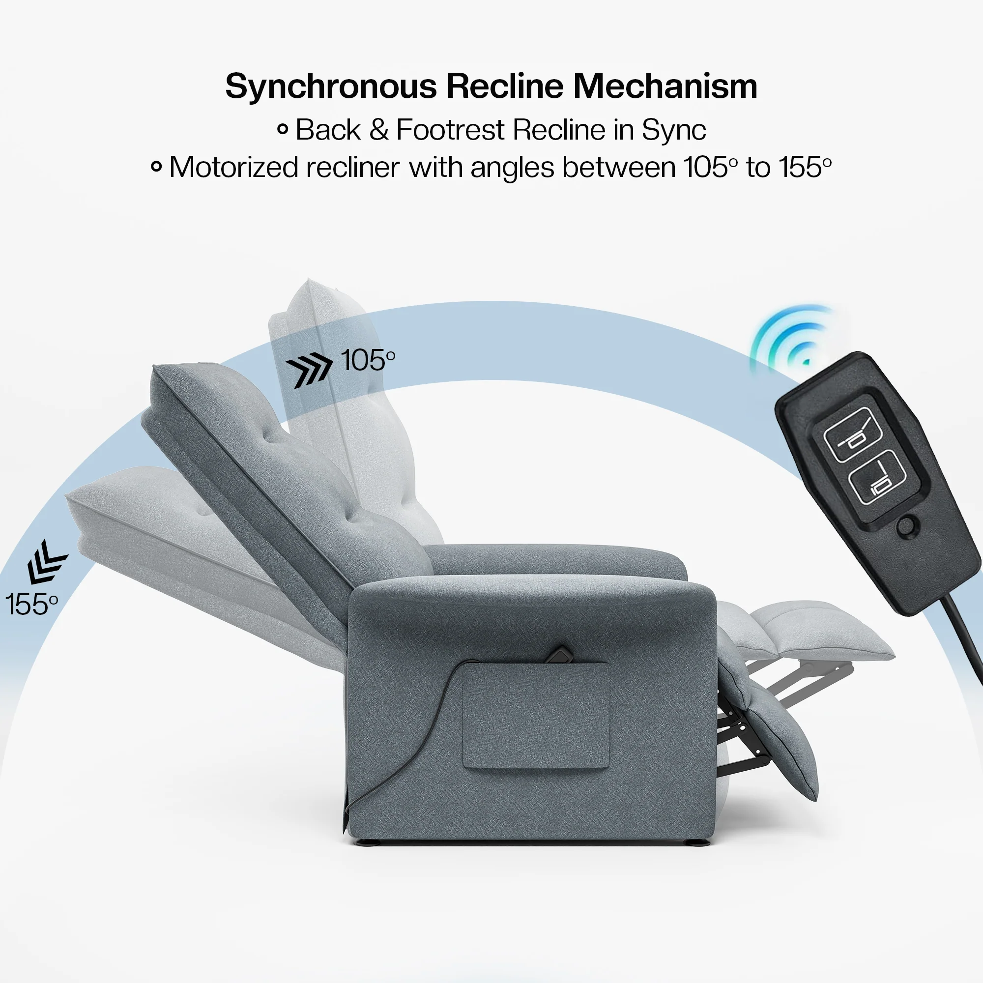 Green Soul Flexy Fabric Single Seater Recliner - Image 10