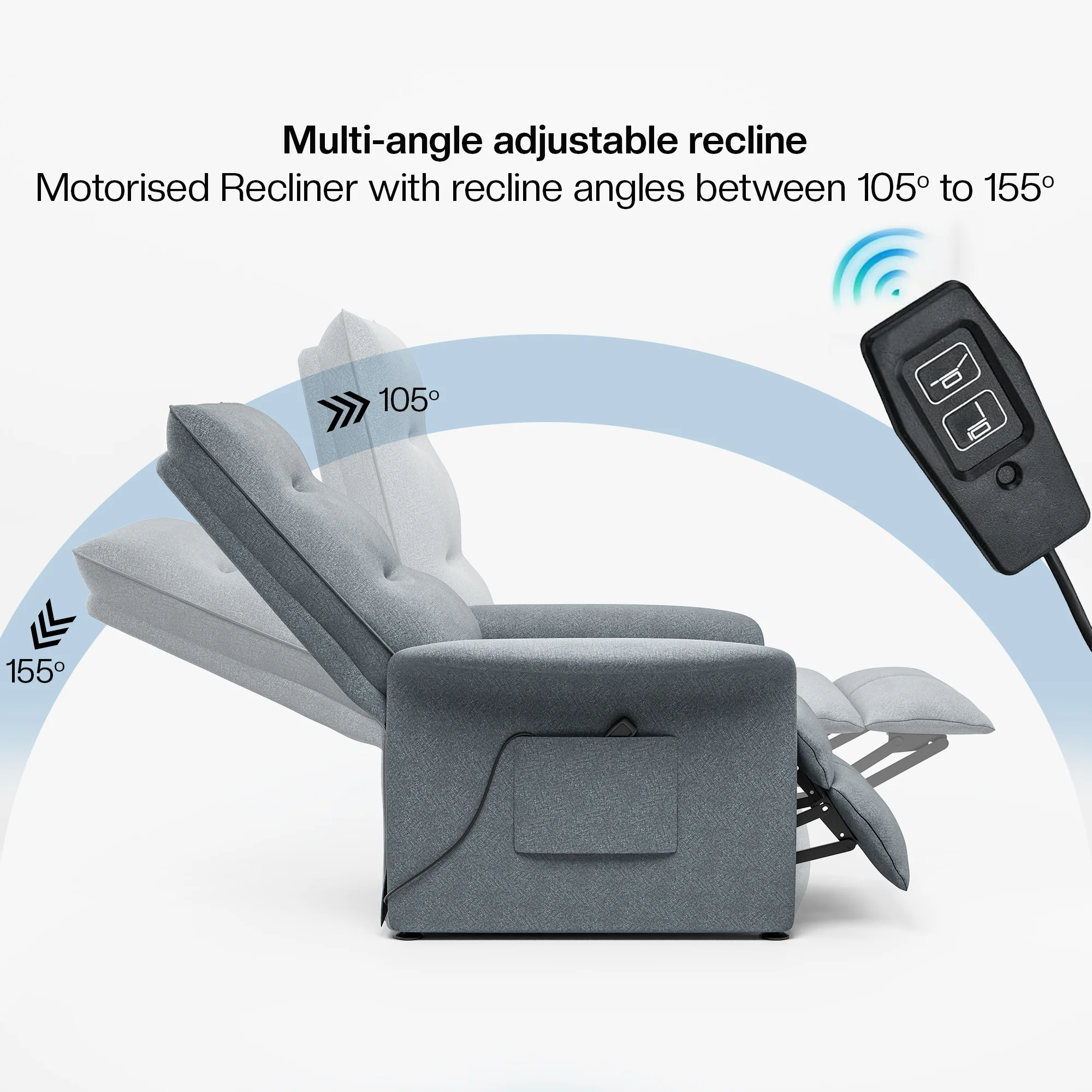Green Soul Flexy Fabric Single Seater Recliner - Image 3