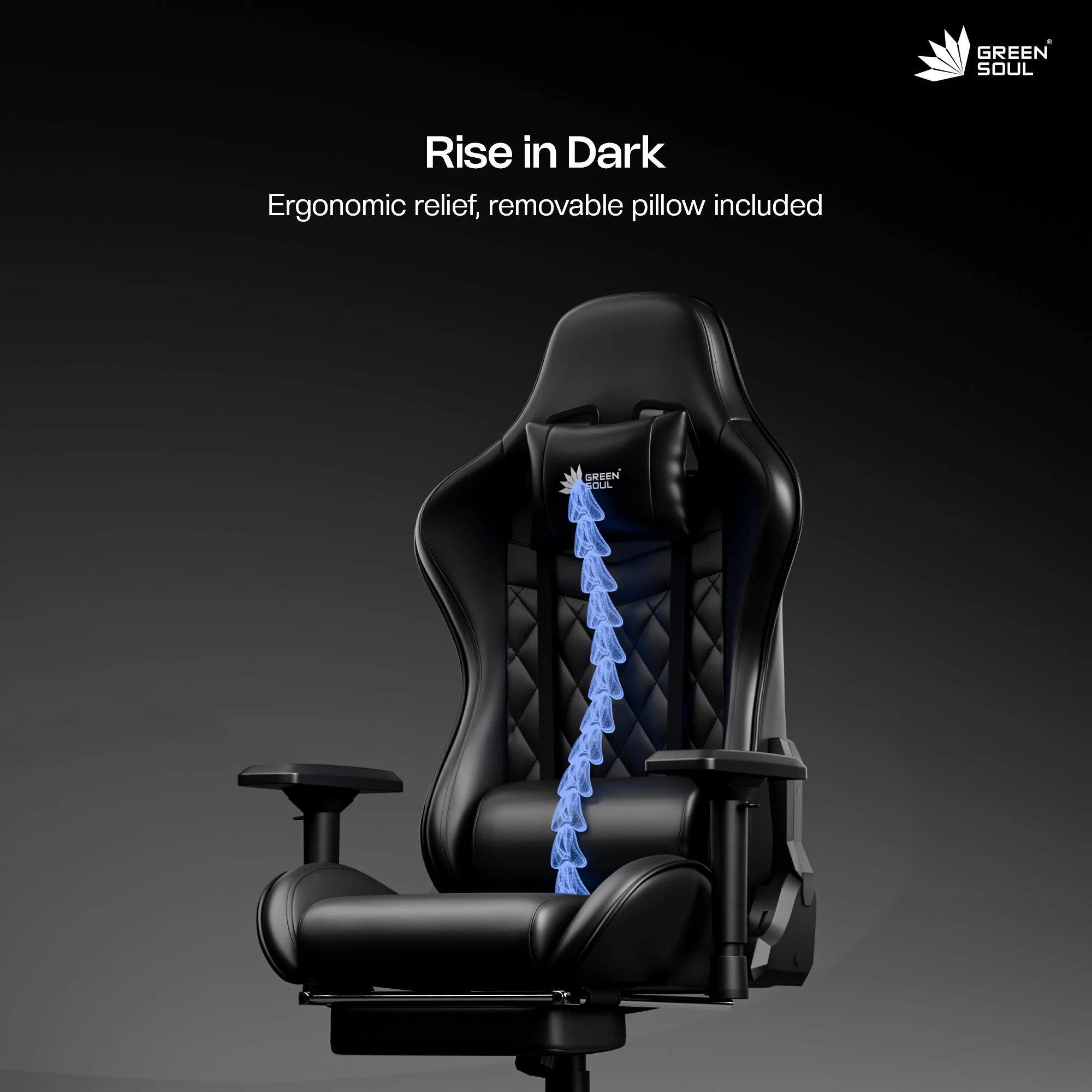 Green Soul Ghost Gaming Chair With Integrated Footrest - Image 30