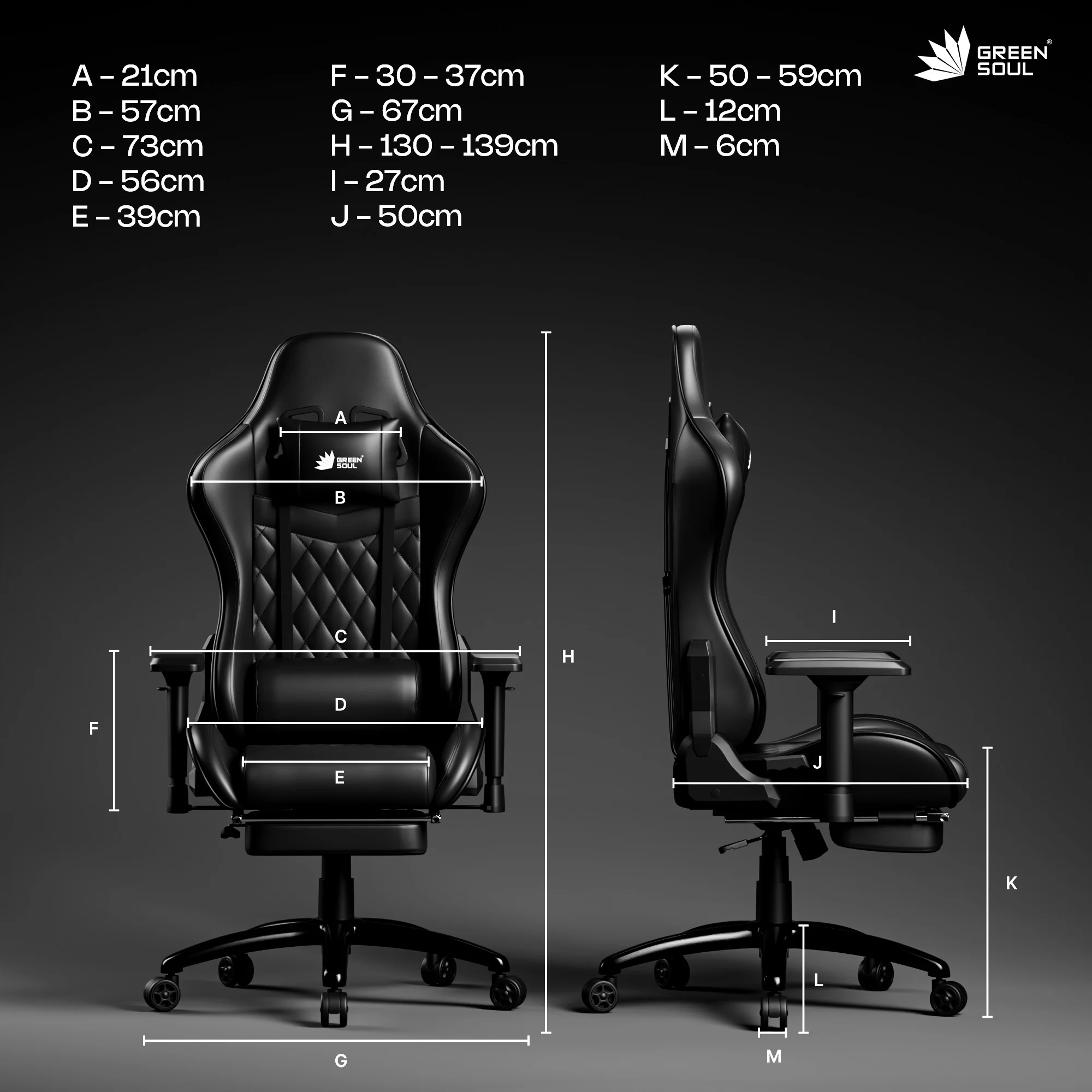 Green Soul Ghost Gaming Chair With Integrated Footrest - Image 31