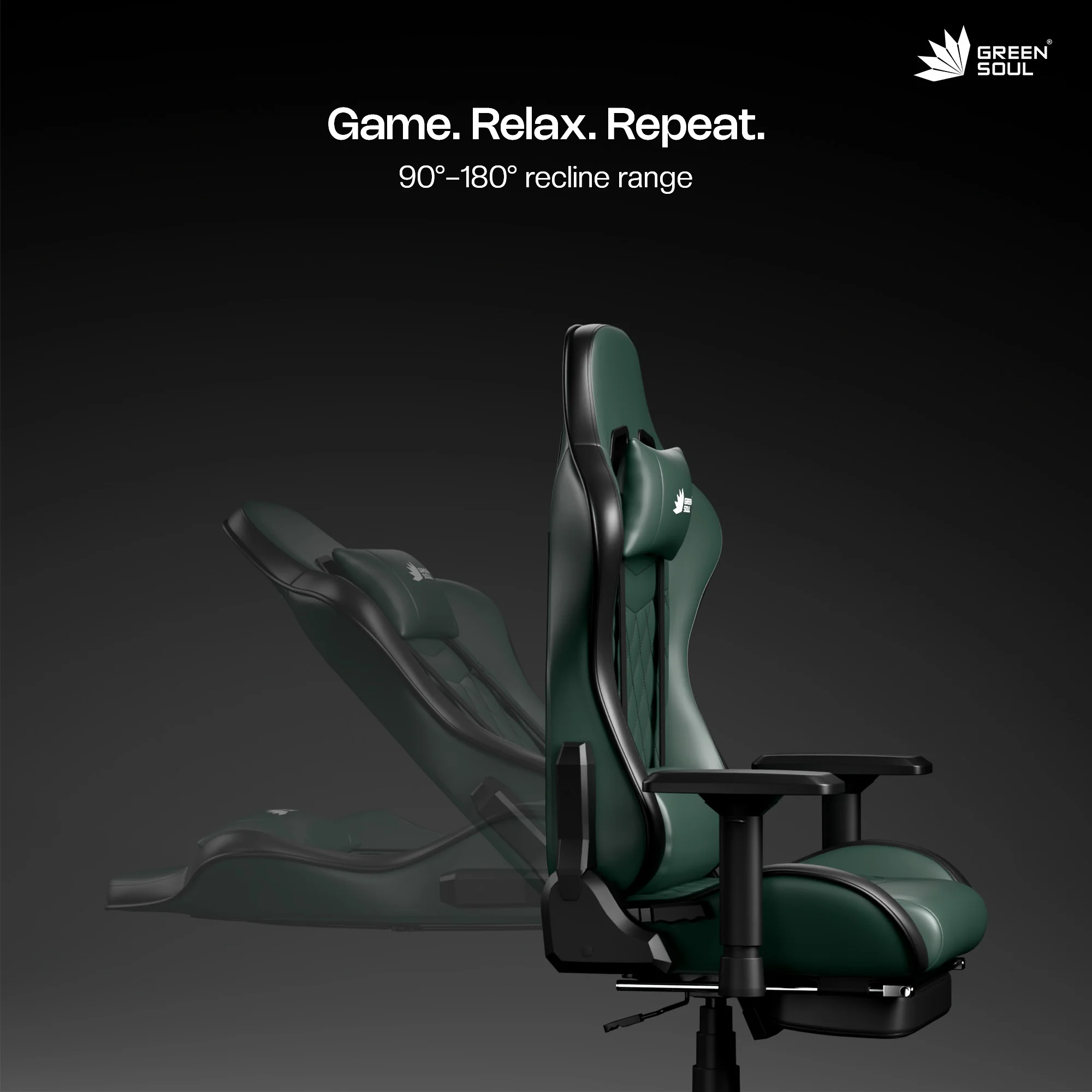 Green Soul Ghost Gaming Chair With Integrated Footrest - Image 35
