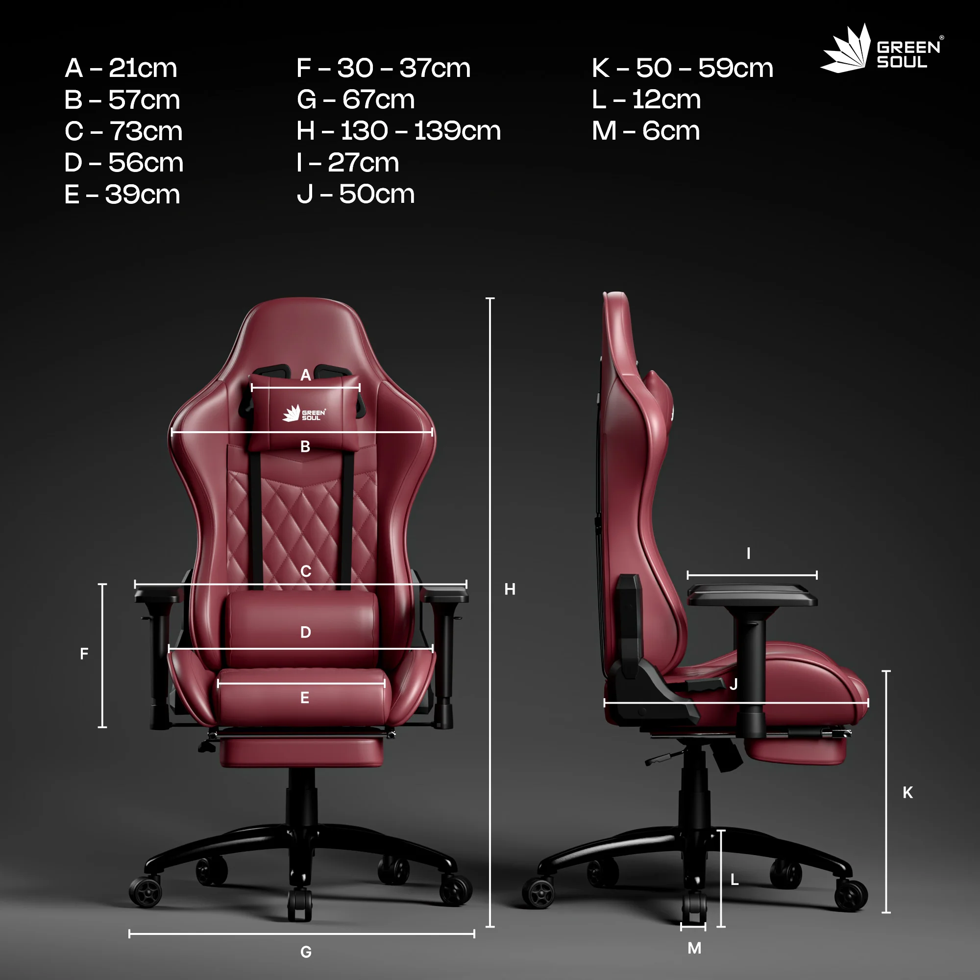 Green Soul Ghost Gaming Chair With Integrated Footrest - Image 48