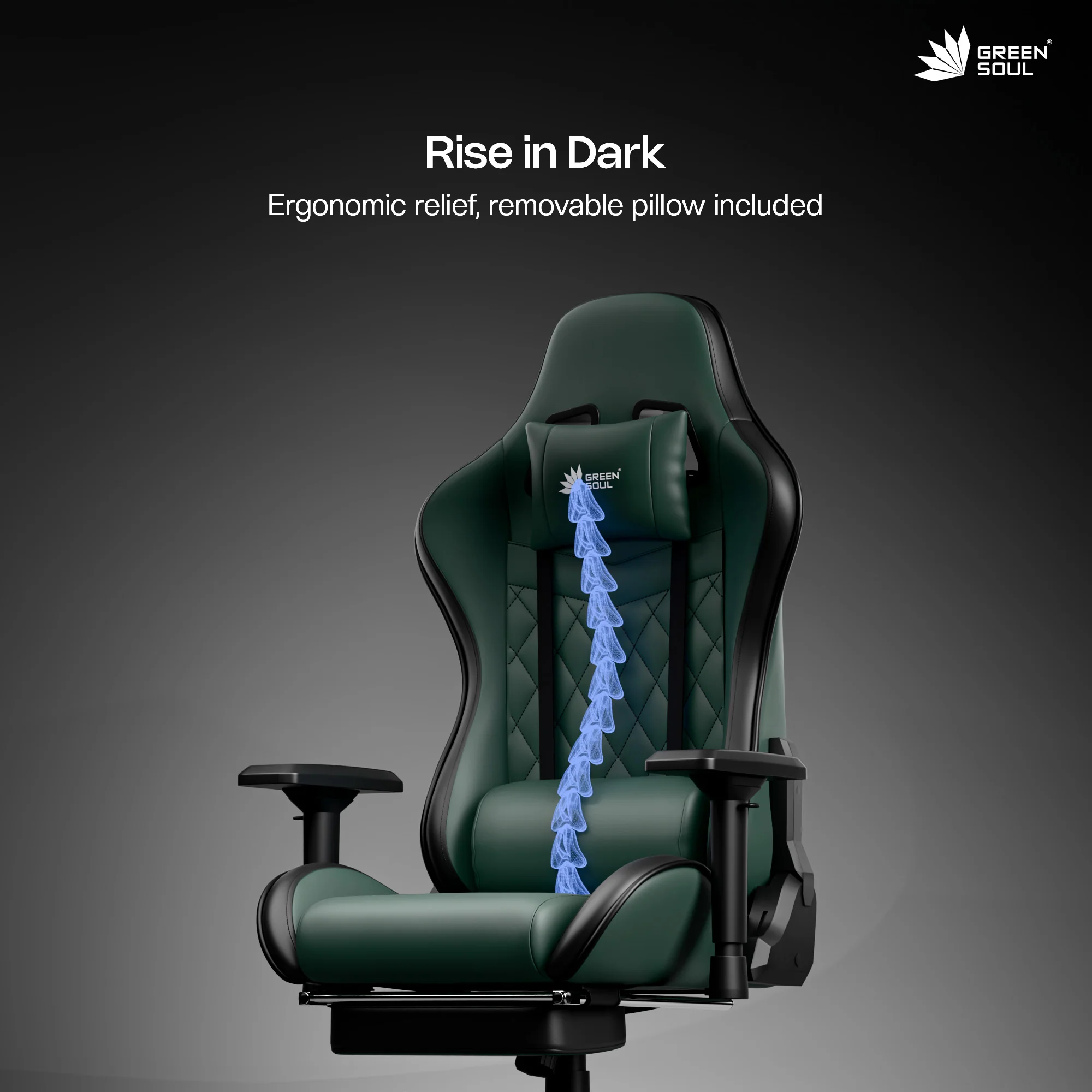 Green Soul Ghost Gaming Chair With Integrated Footrest - Image 56