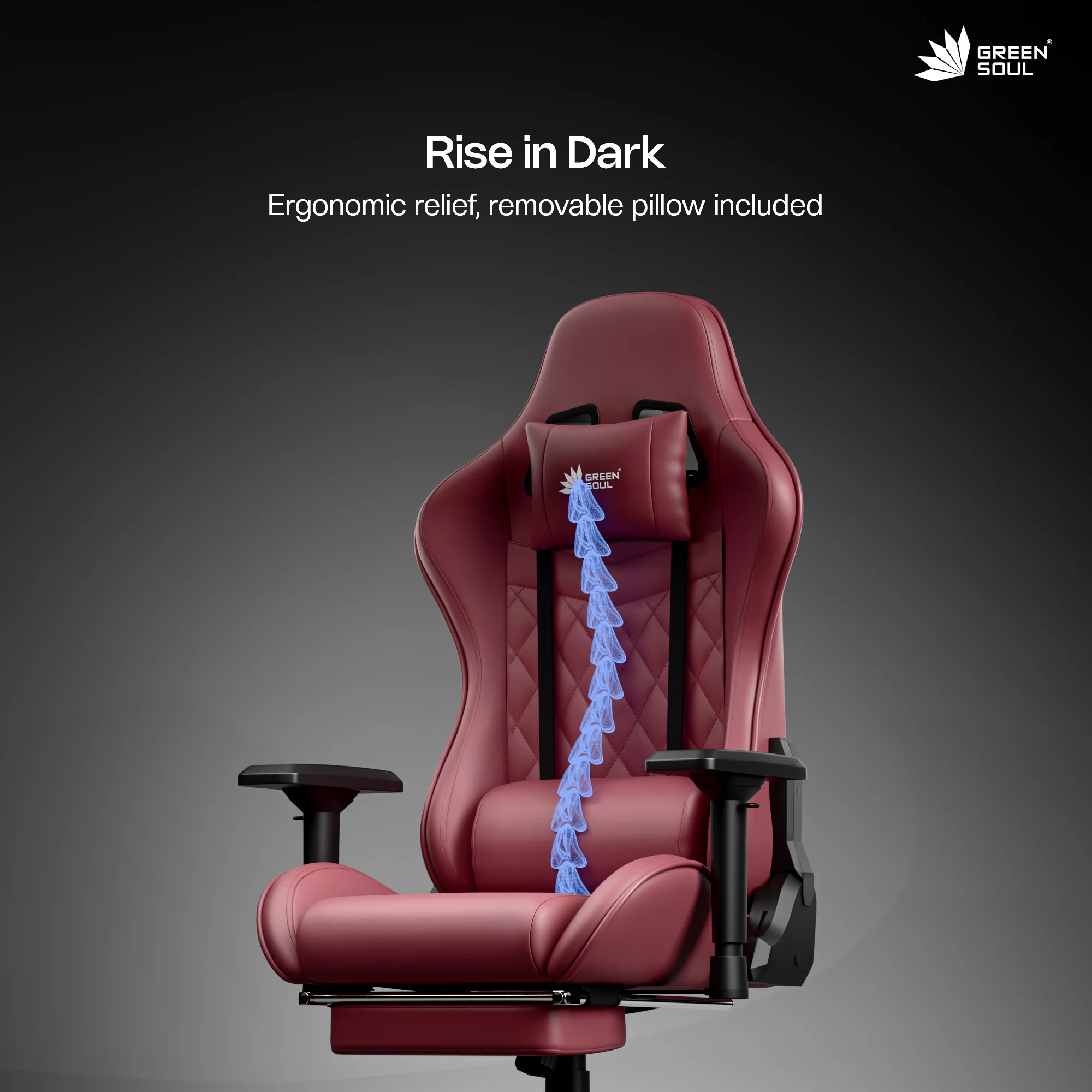 Green Soul Ghost Gaming Chair With Integrated Footrest - Image 68