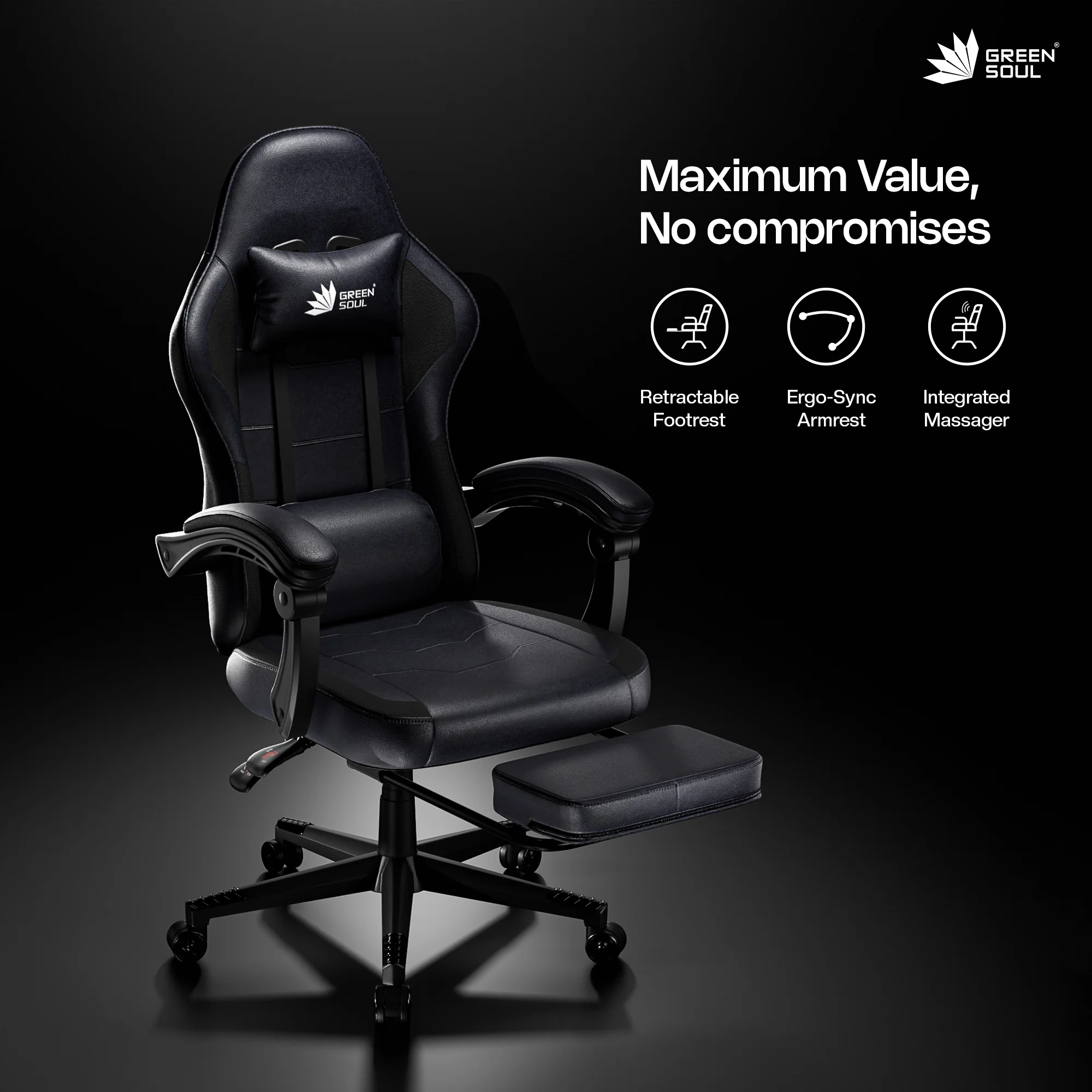 Green Soul Blade Ergonomic Gaming Chair Multi-Functional Computer Chair - Image 15