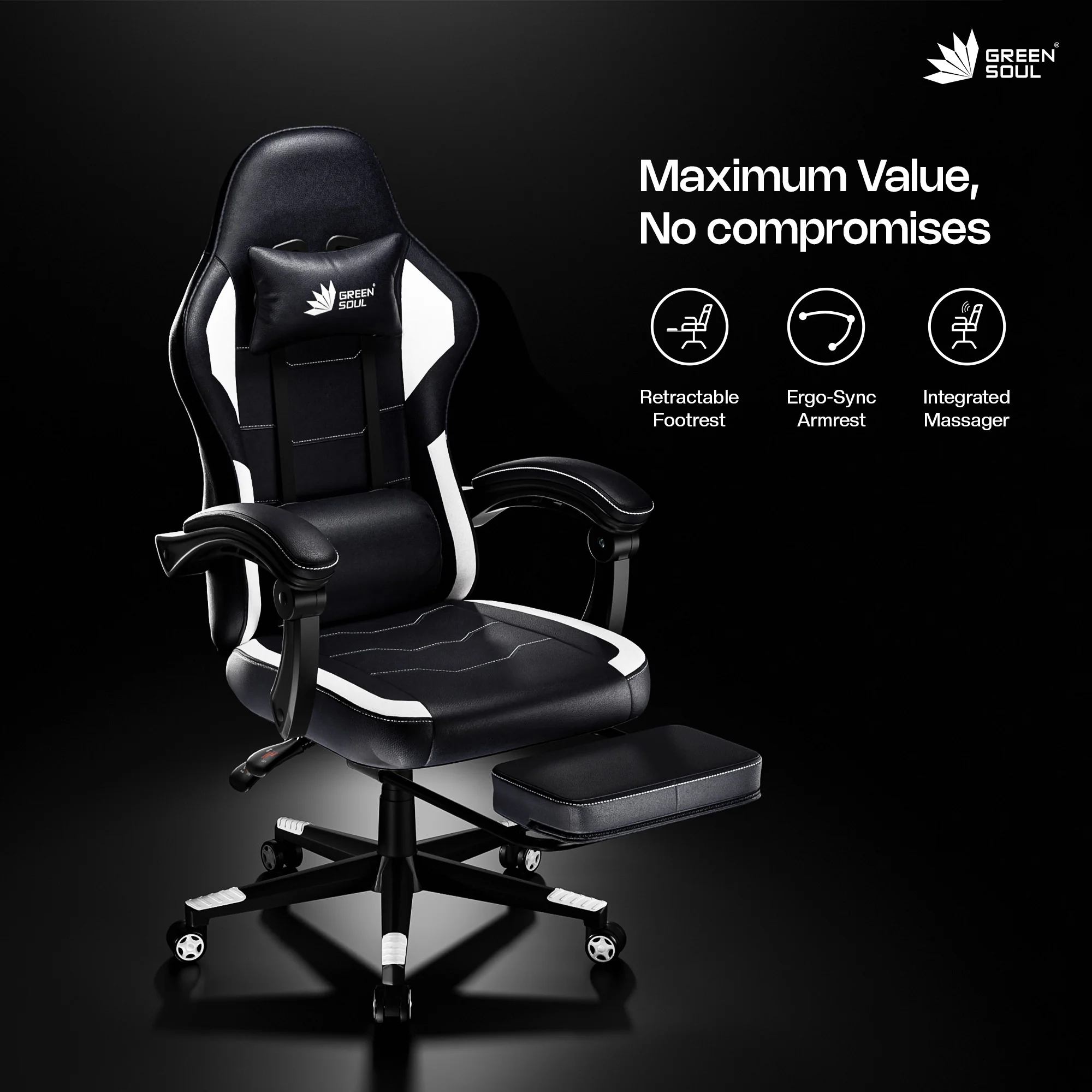 Green Soul Blade Ergonomic Gaming Chair Multi-Functional Computer Chair - Image 27