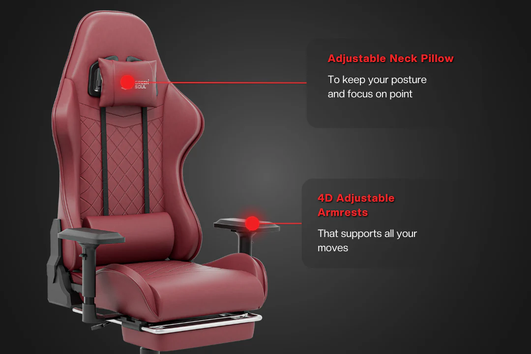 Green Soul Ghost Gaming Chair With Integrated Footrest - Image 21