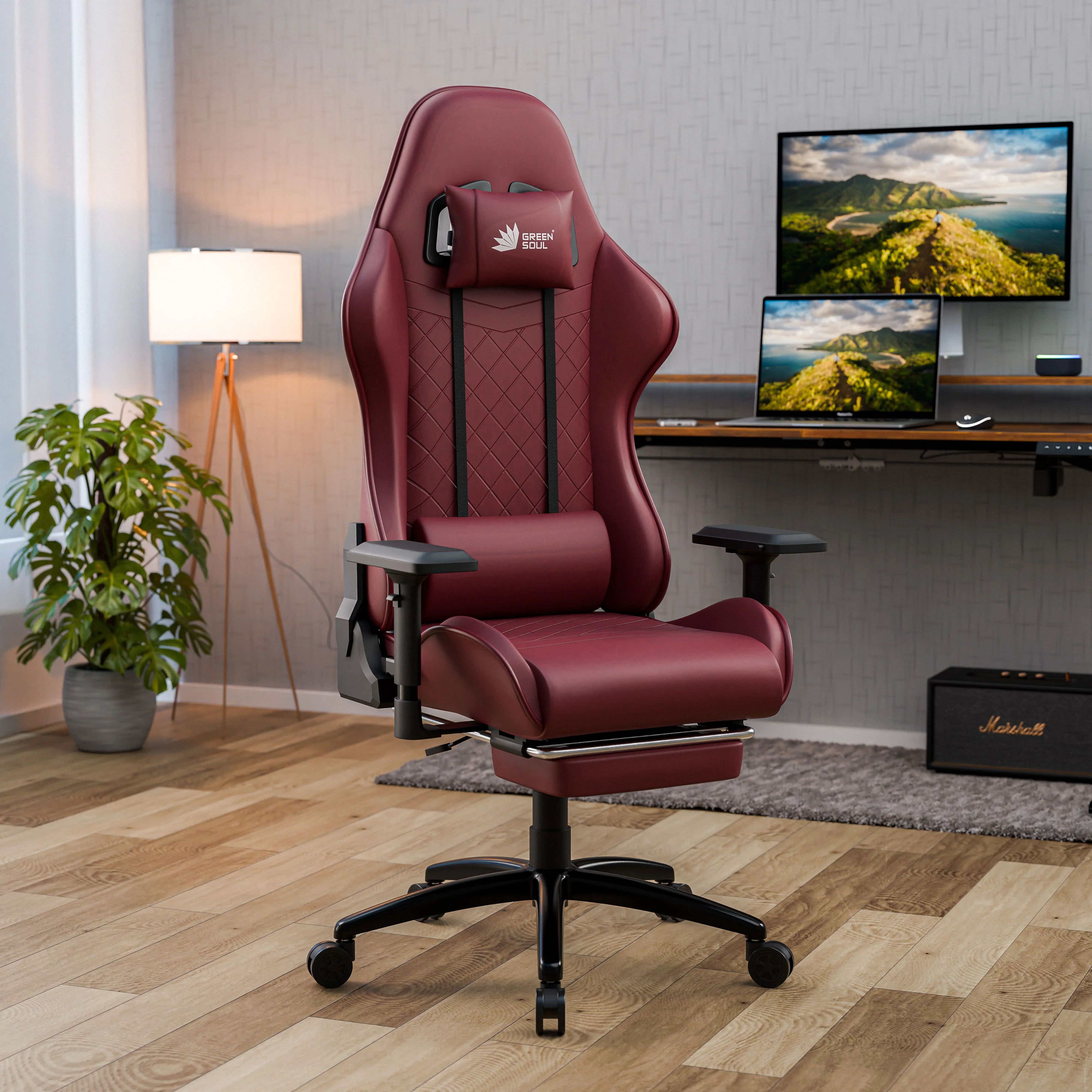 Green Soul Ghost Gaming Chair With Integrated Footrest - Image 25