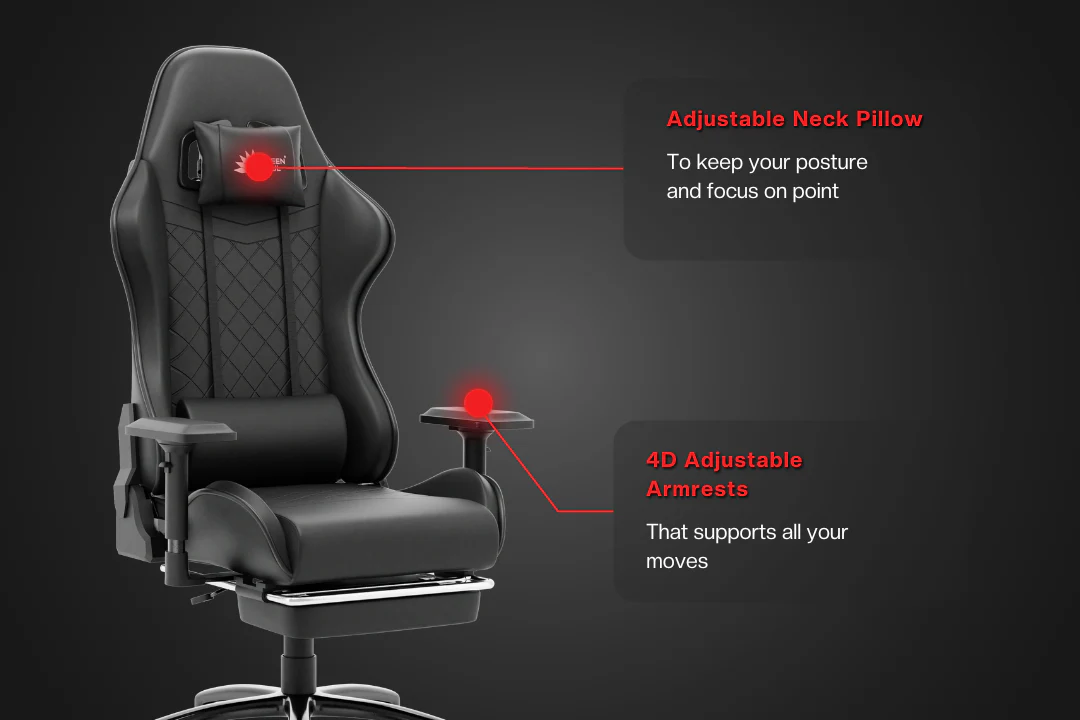 Green Soul Ghost Gaming Chair With Integrated Footrest - Image 6