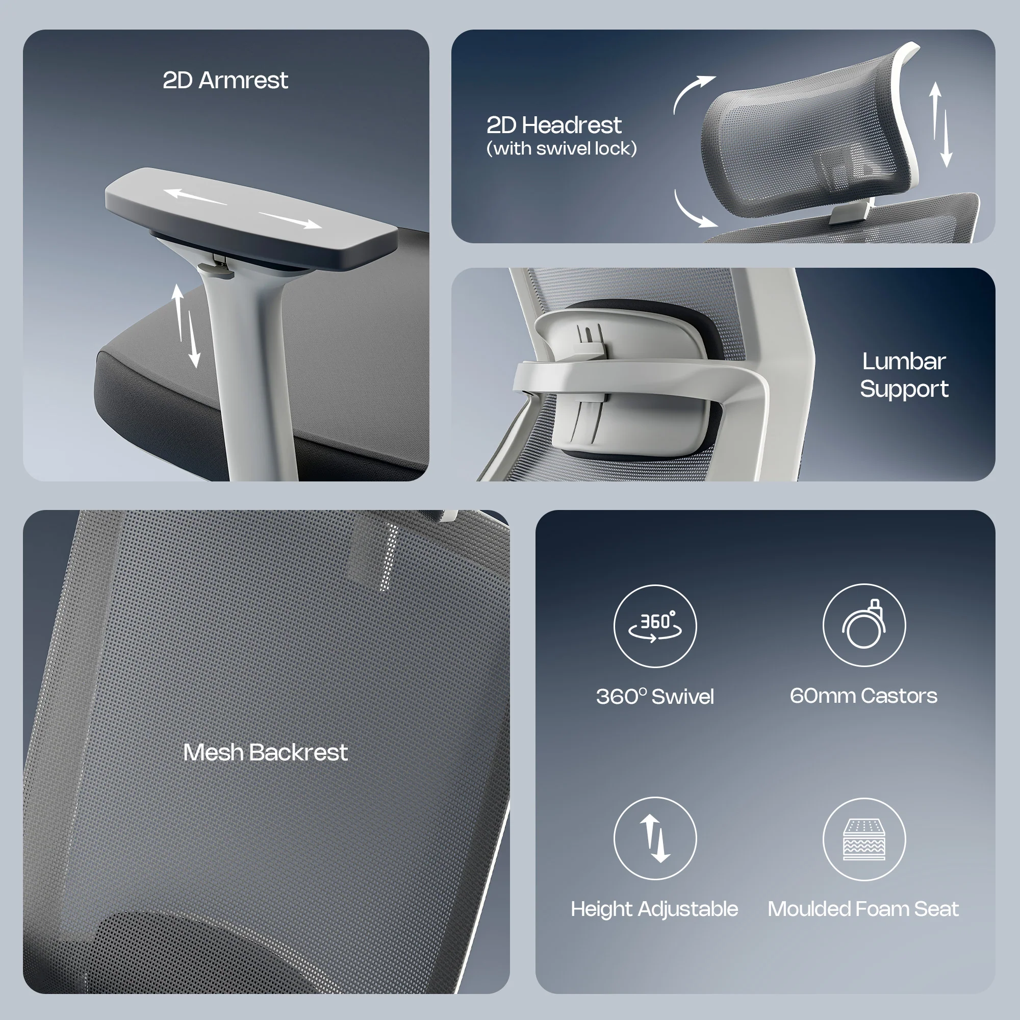 Green Soul Leo Designed for Broad Shoulders Mesh Ergonomic Office Chair - Image 20