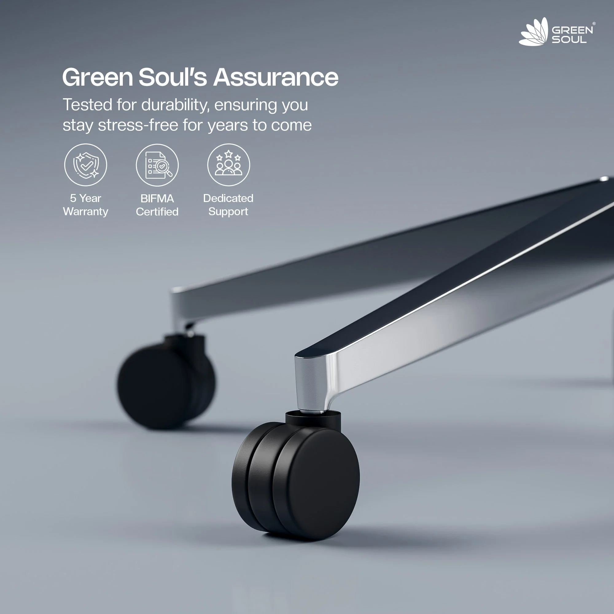 Green Soul Leo Designed for Broad Shoulders Mesh Ergonomic Office Chair - Image 23