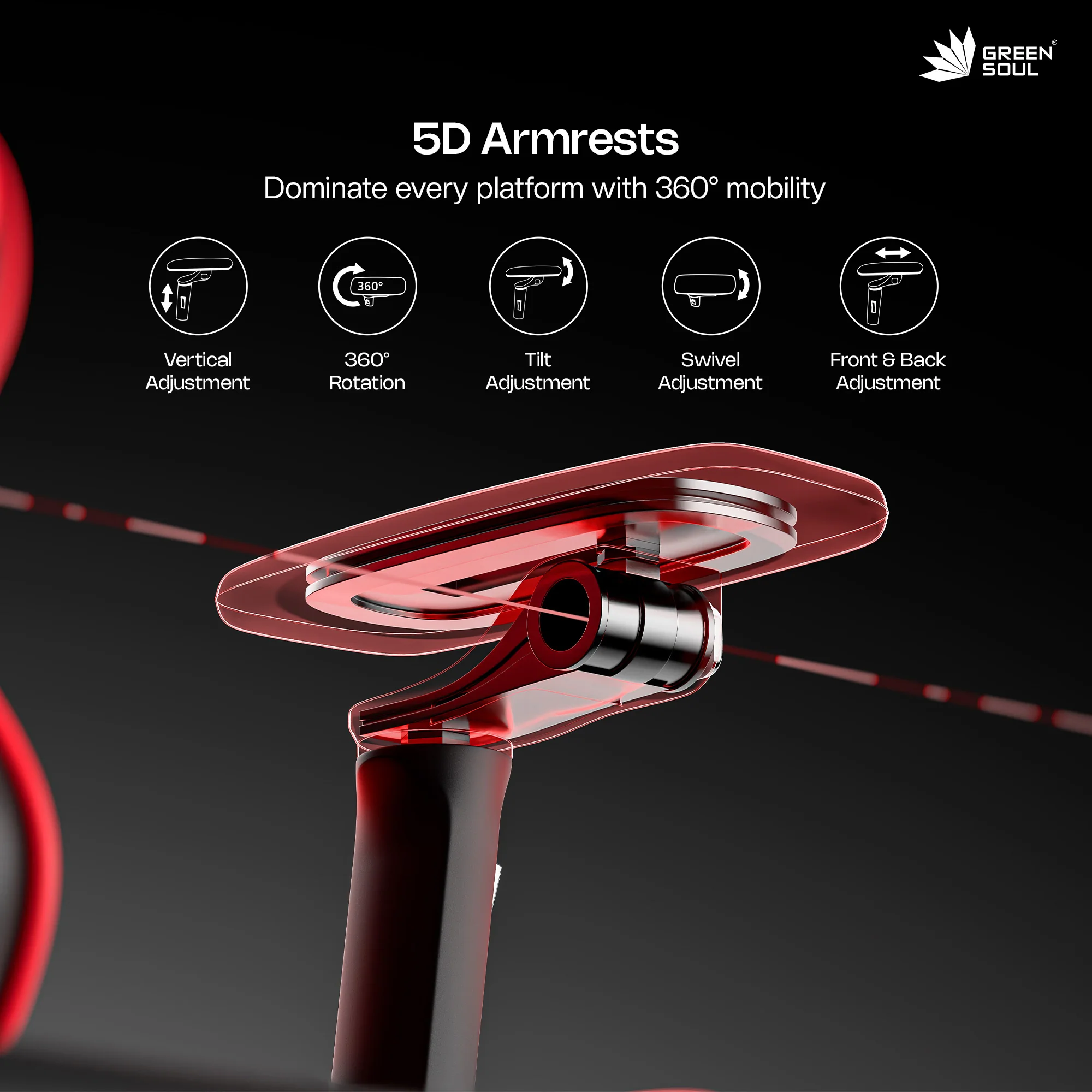 Green Soul Monster Pro Gaming Chair with Ventilated Seats - Image 8