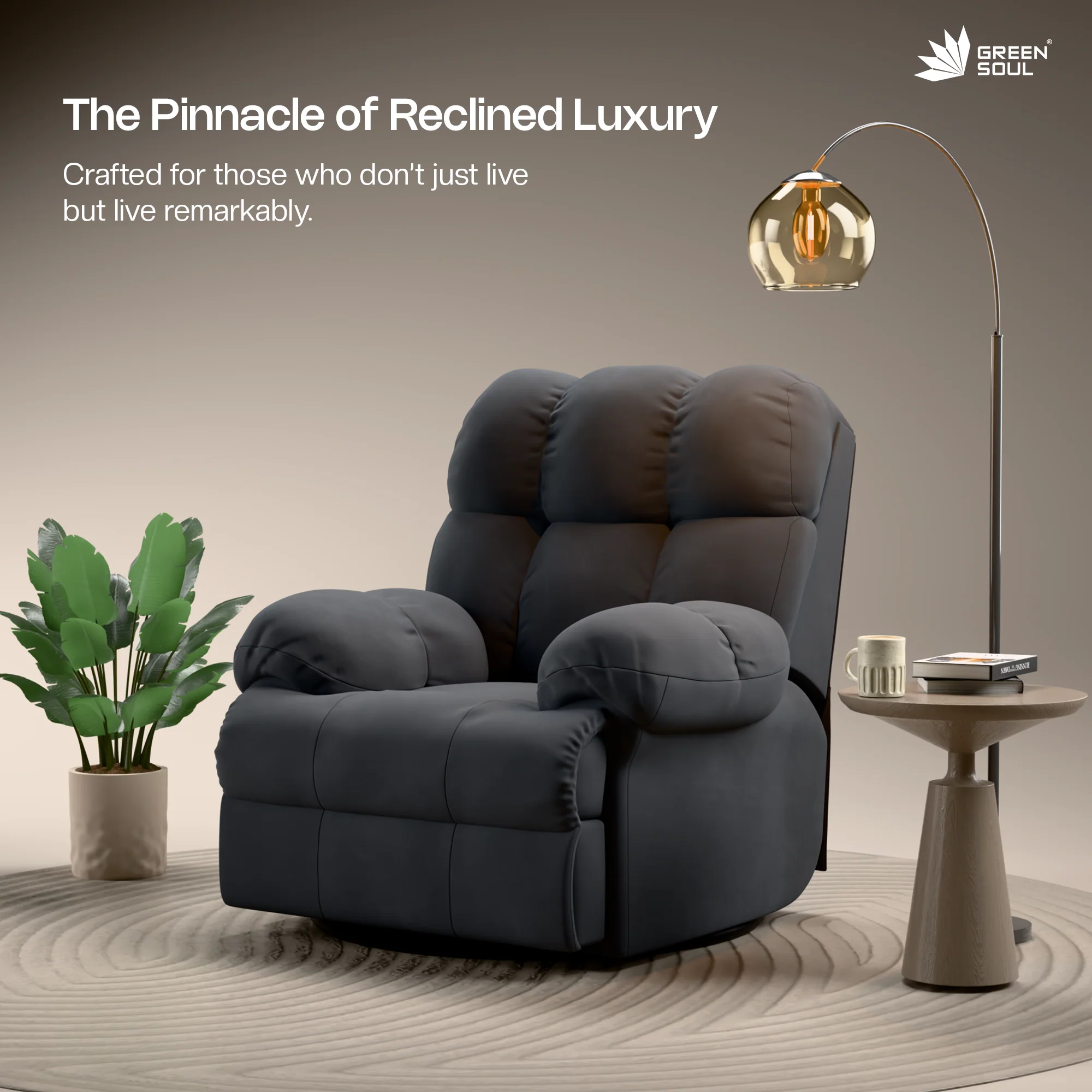 Green Soul Shangri-La Rocking, Revolving and Recline Single Seater Electric Recliner Sofa - Image 127