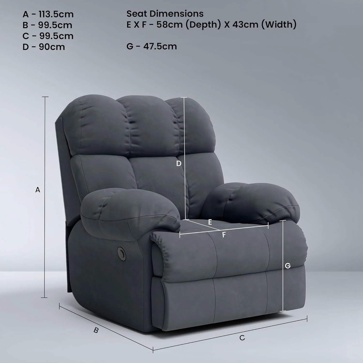 Green Soul Shangri-La Rocking, Revolving and Recline Single Seater Electric Recliner Sofa - Image 43