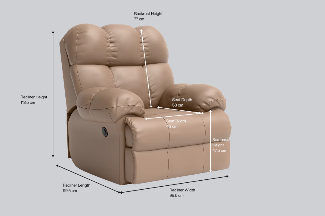 Green Soul Shangri-La Rocking, Revolving and Recline Single Seater Electric Recliner Sofa - Image 72