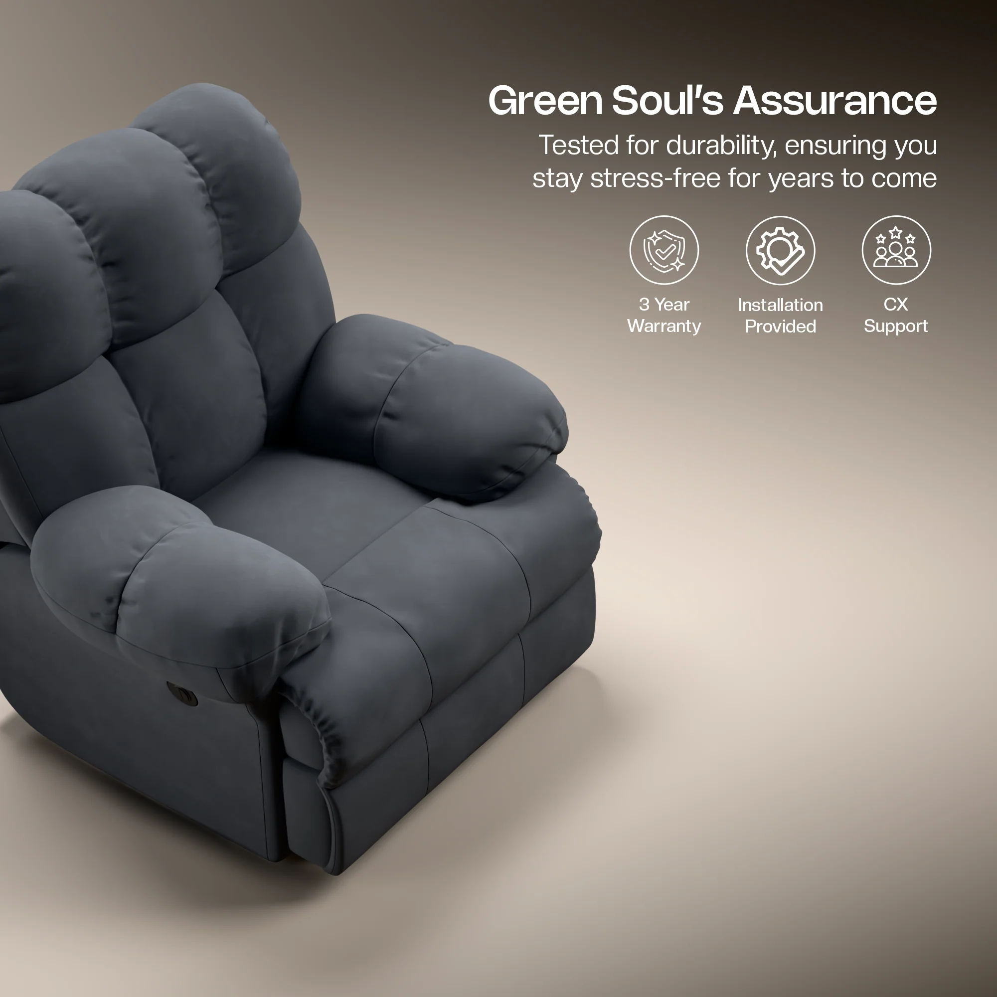 Green Soul® Shangri-La Single Seater Electric Recliner Sofa - Image 48