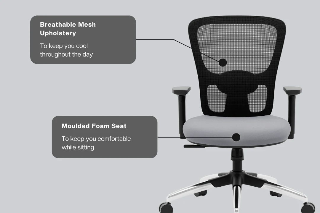 Green Soul Jupiter Superb Mid Back Mesh Office Chair - Image 16