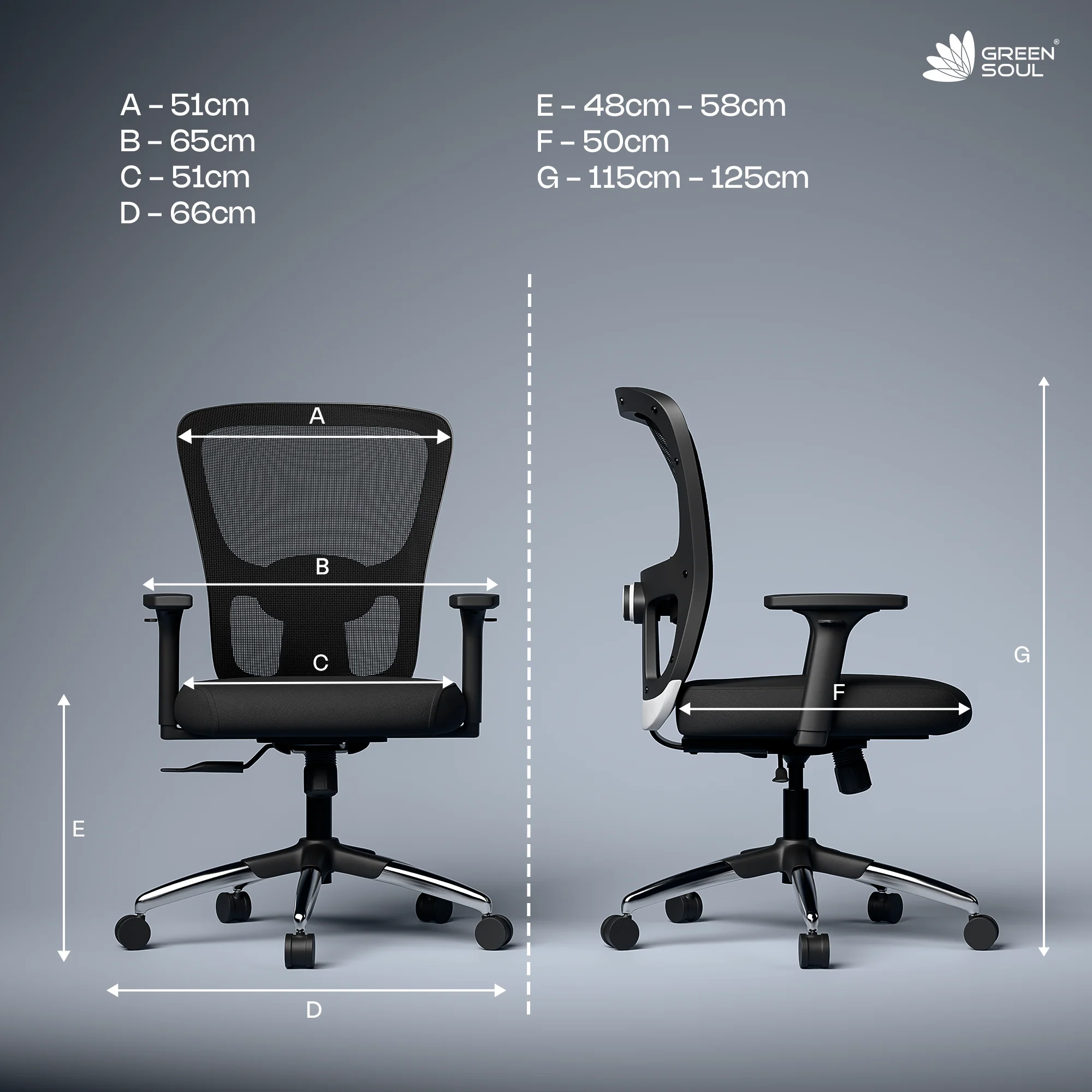 Green Soul Jupiter Superb Mid Back Mesh Office Chair - Image 26