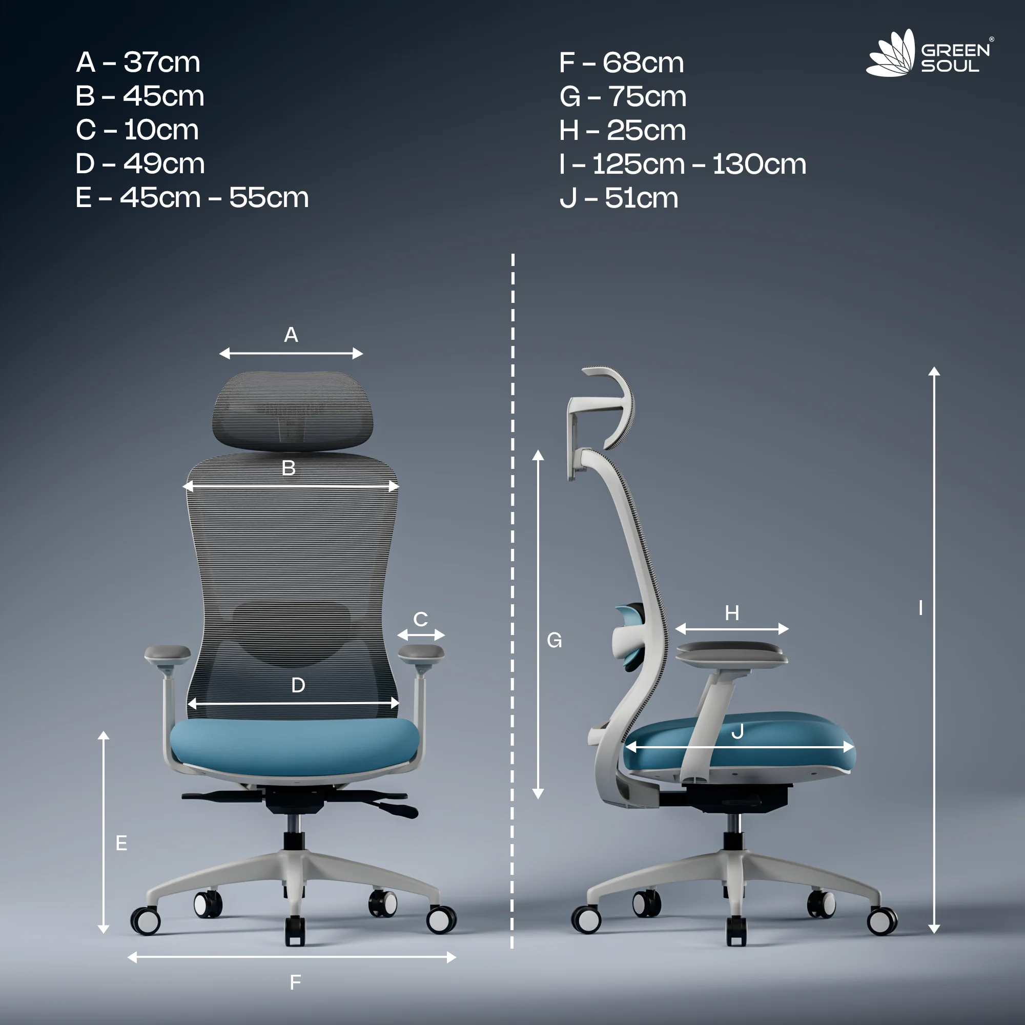 Green Soul Galaxy Ergonomic Office Chair - Image 41