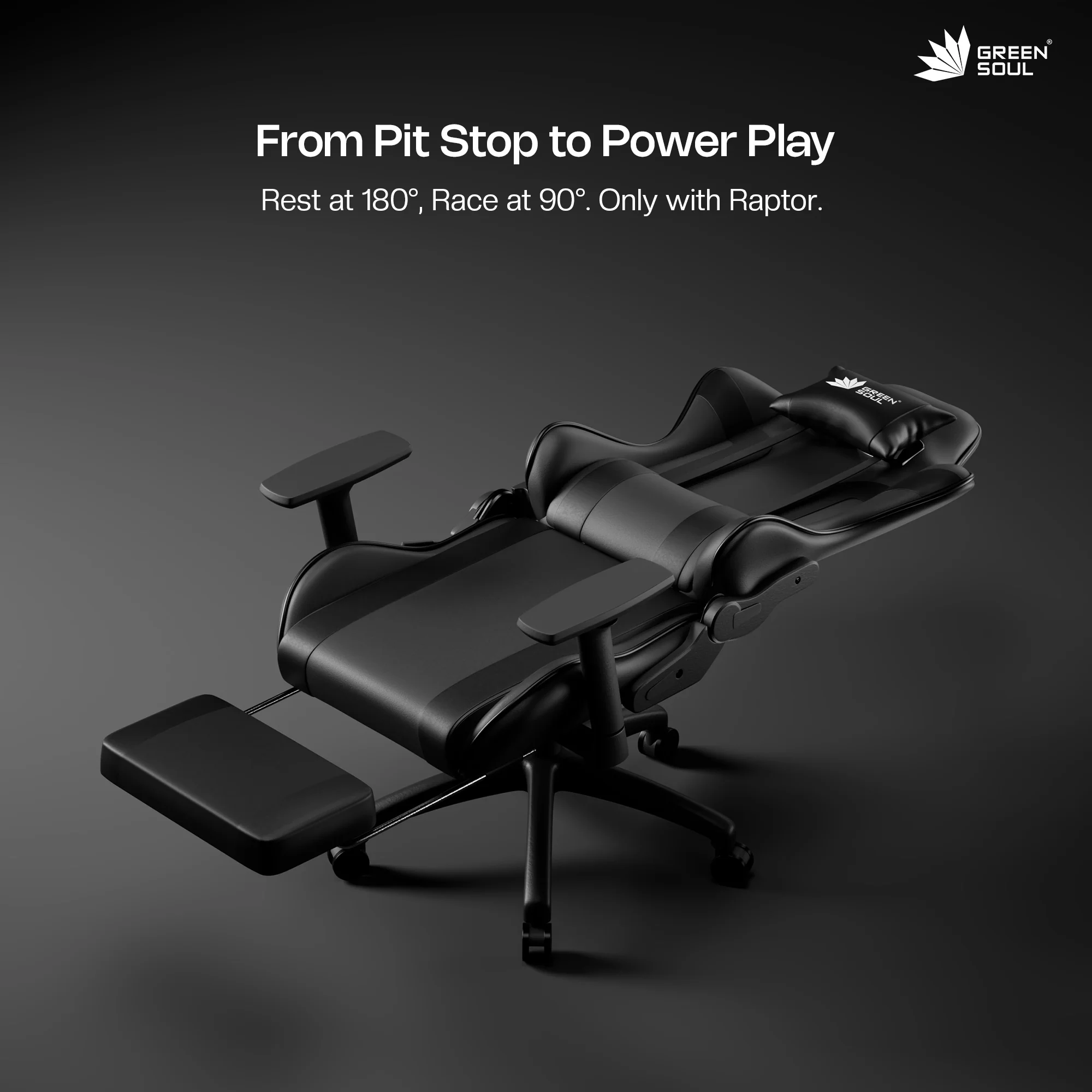 Green Soul Raptor Pro Racing Edition with Footrest Gaming Chair - Image 13