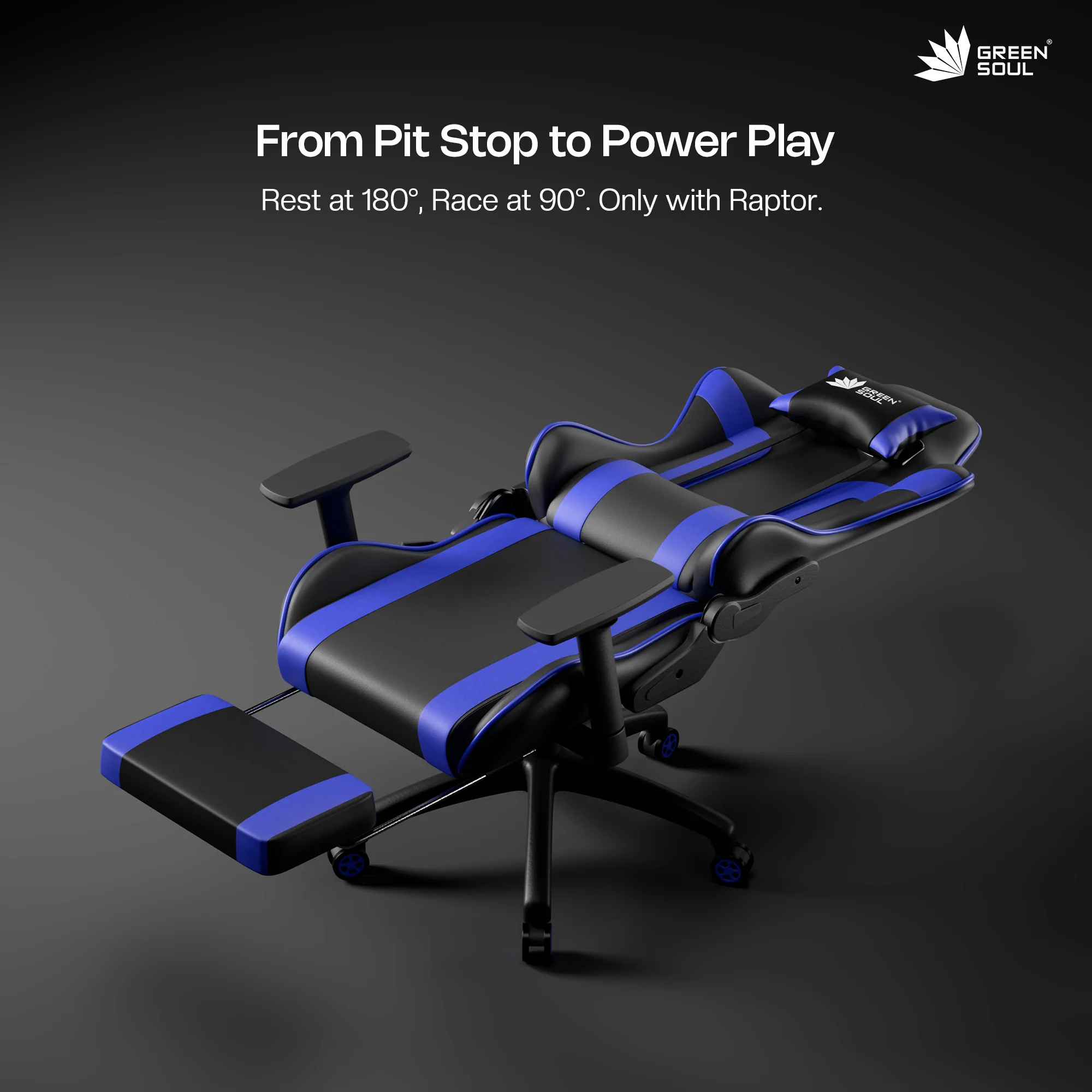 Green Soul Raptor Pro Racing Edition with Footrest Gaming Chair - Image 28