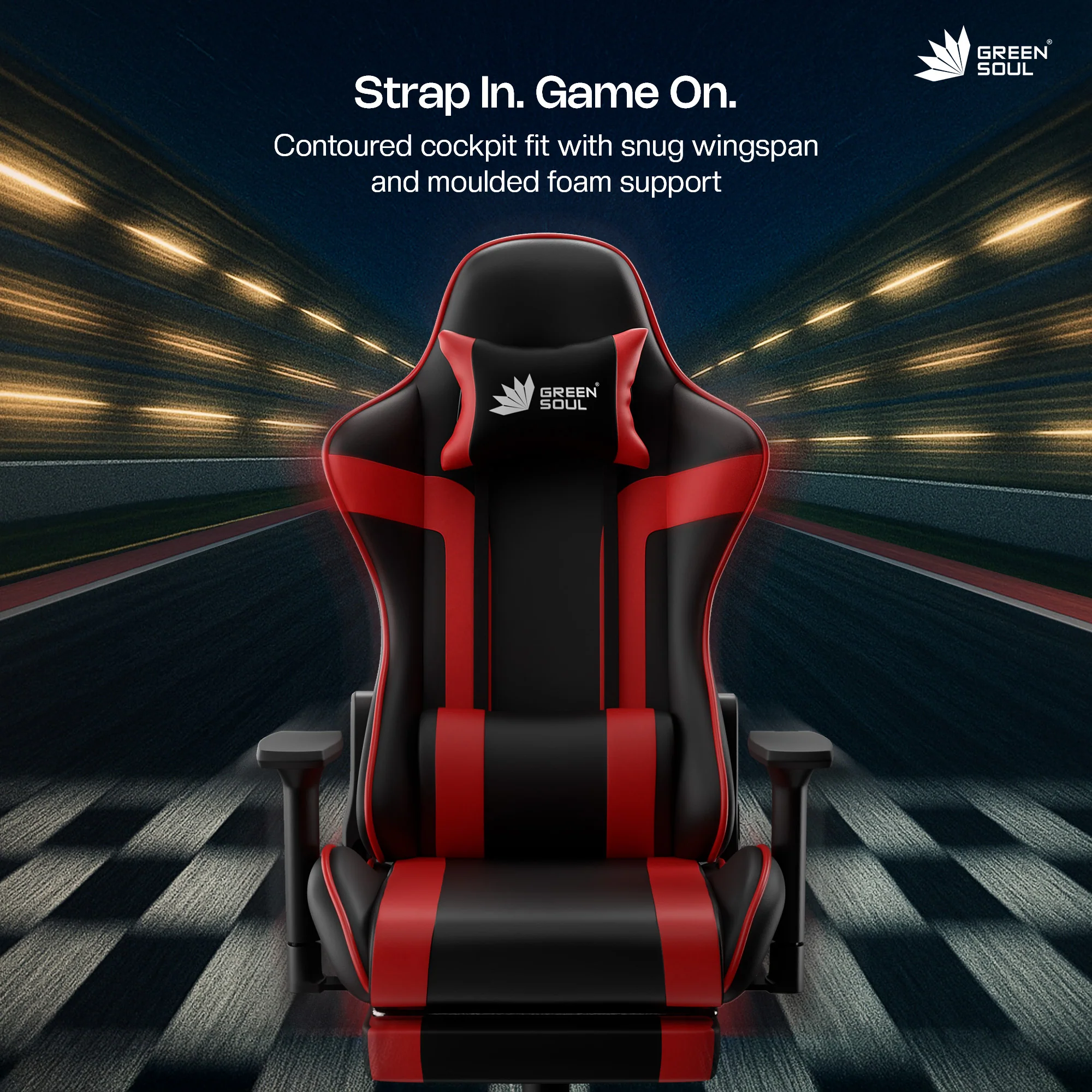 Green Soul Raptor Pro Racing Edition with Footrest Gaming Chair - Image 10
