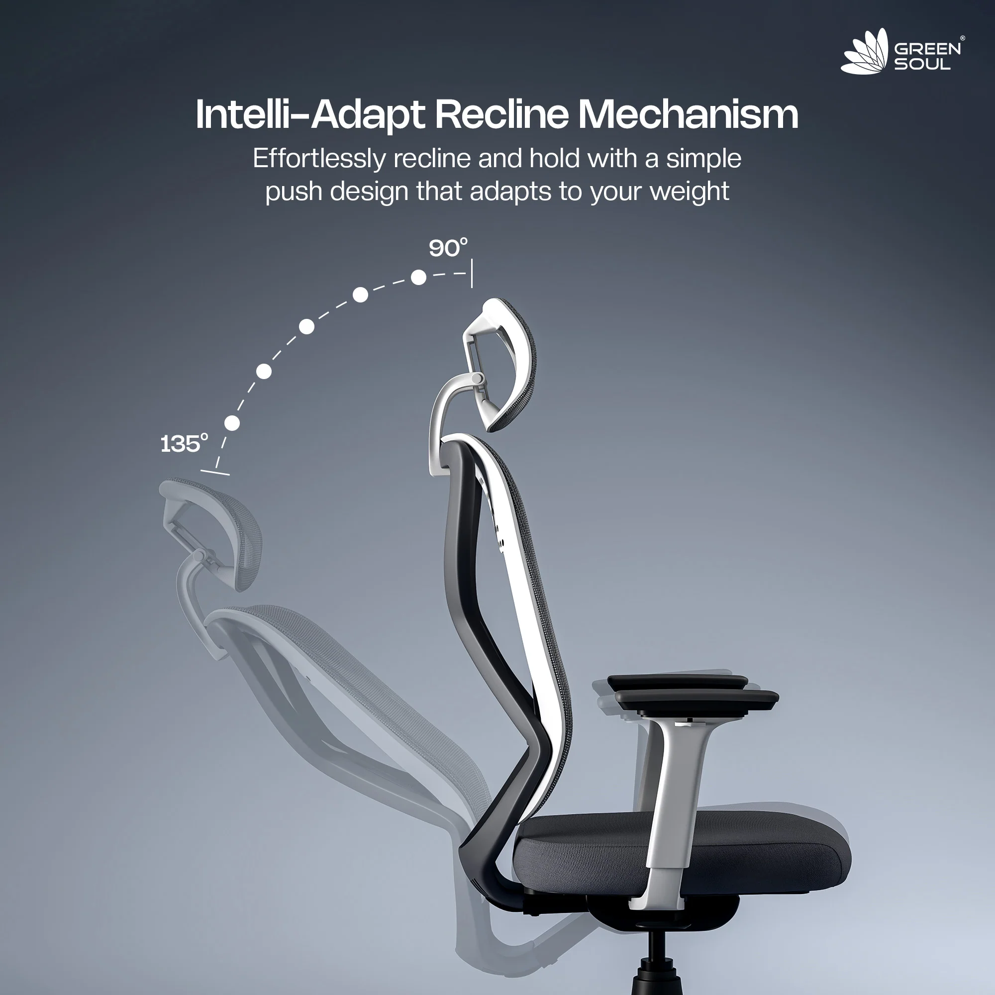 Green Soul Zodiac Superb with Upgraded Cushioned Lumbar Intelli-Adapt Recline Office Chair - Image 13