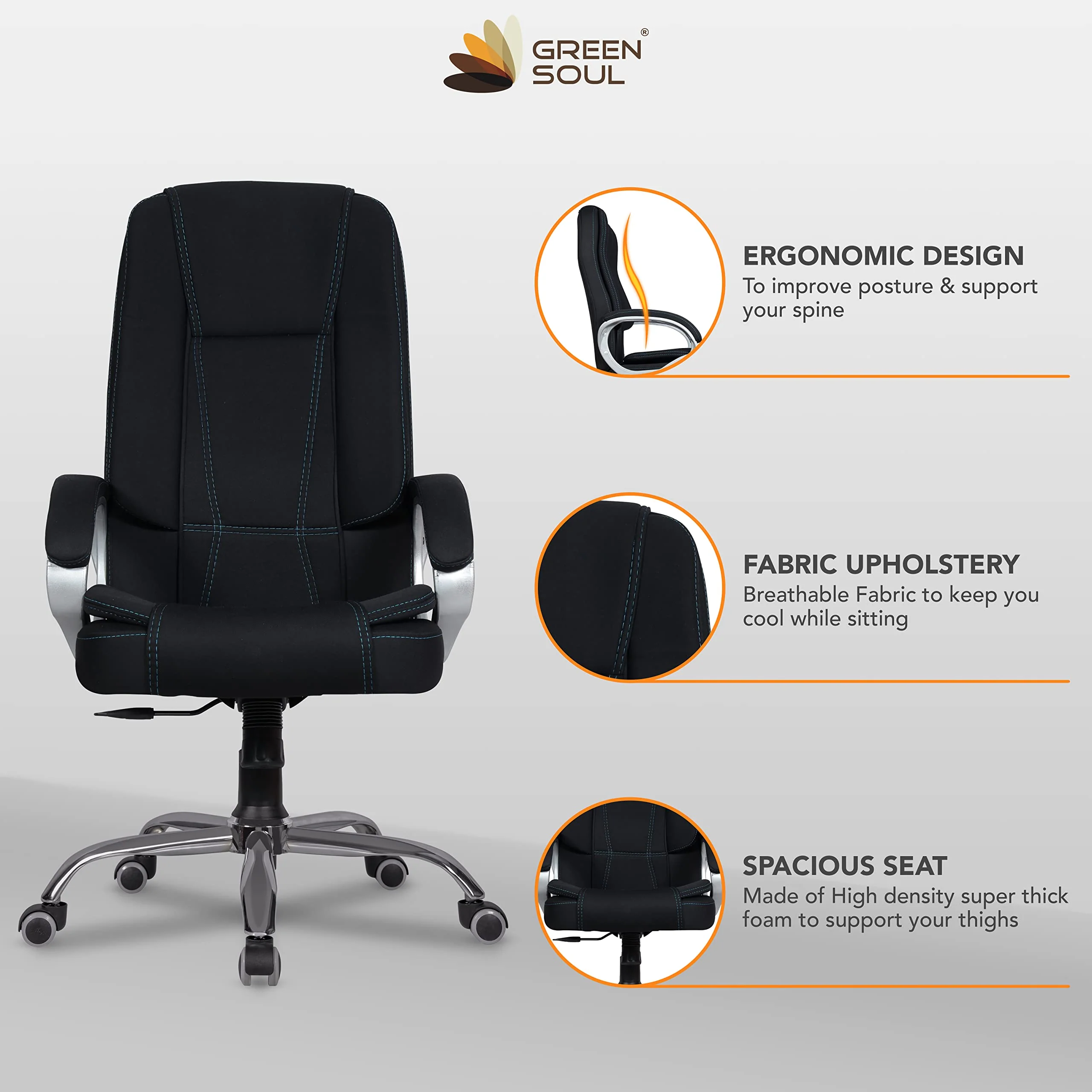 Green Soul Vienna Fabric Executive Chair - Image 3