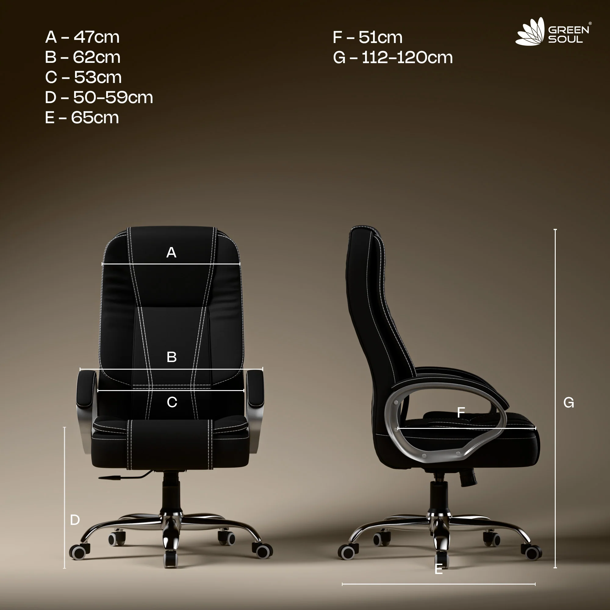 Green Soul Vienna Fabric Executive Chair - Image 57