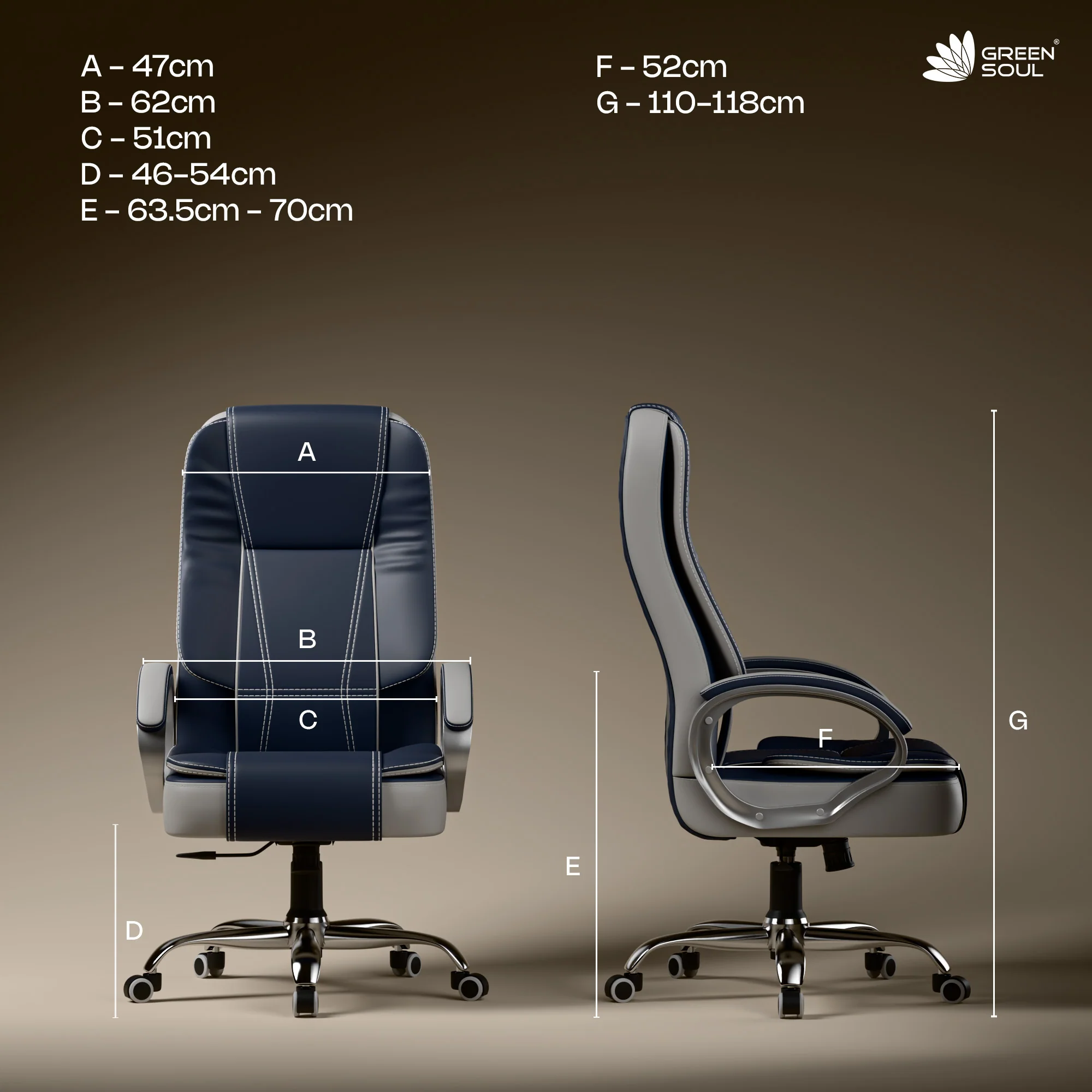 Green Soul Vienna High Back Executive Chair - Image 131